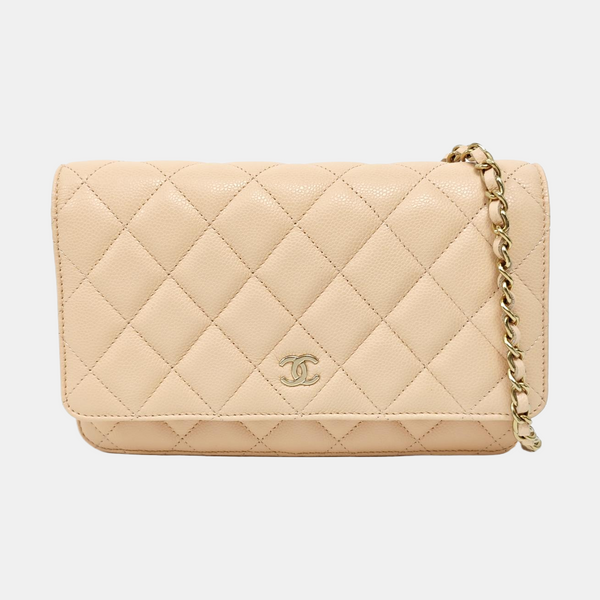 WOC Quilted Grained Calfskin Pink