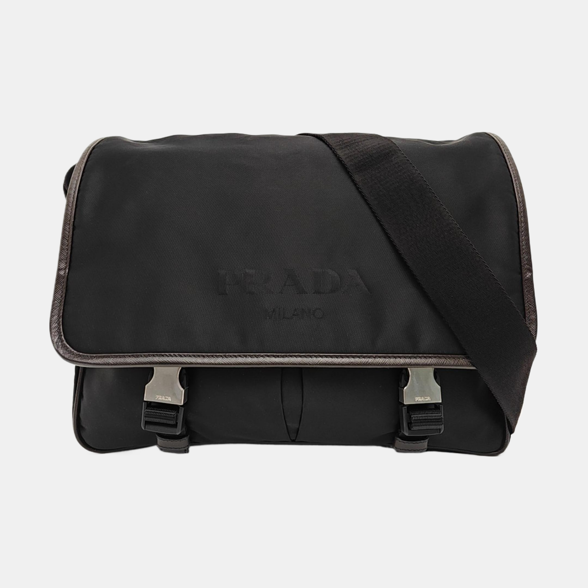 Nylon Shoulder Bag Black