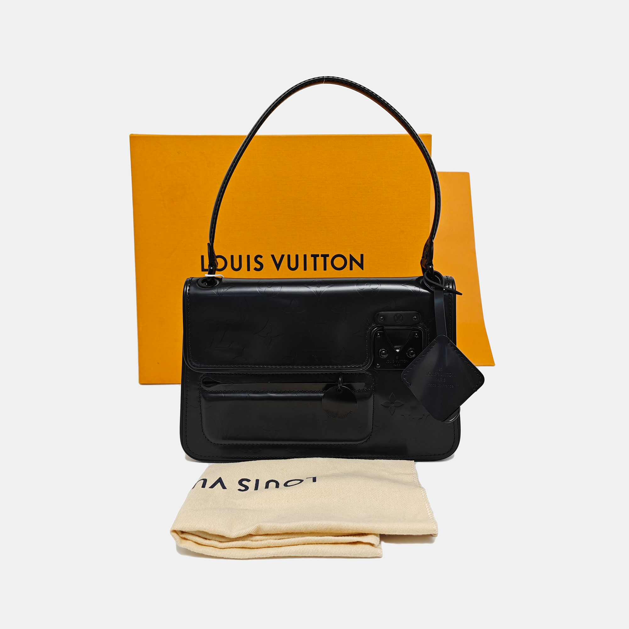 Calfskin Top Handle Bag Black