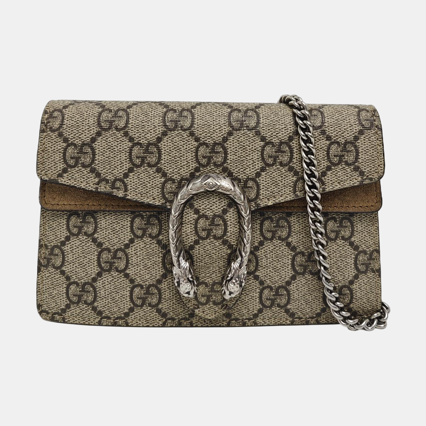 Dionysus Super Mini Monogram Coated Canvas Beige
