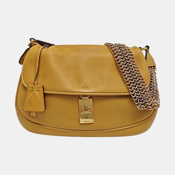Calfskin Top Handle Bag Brown