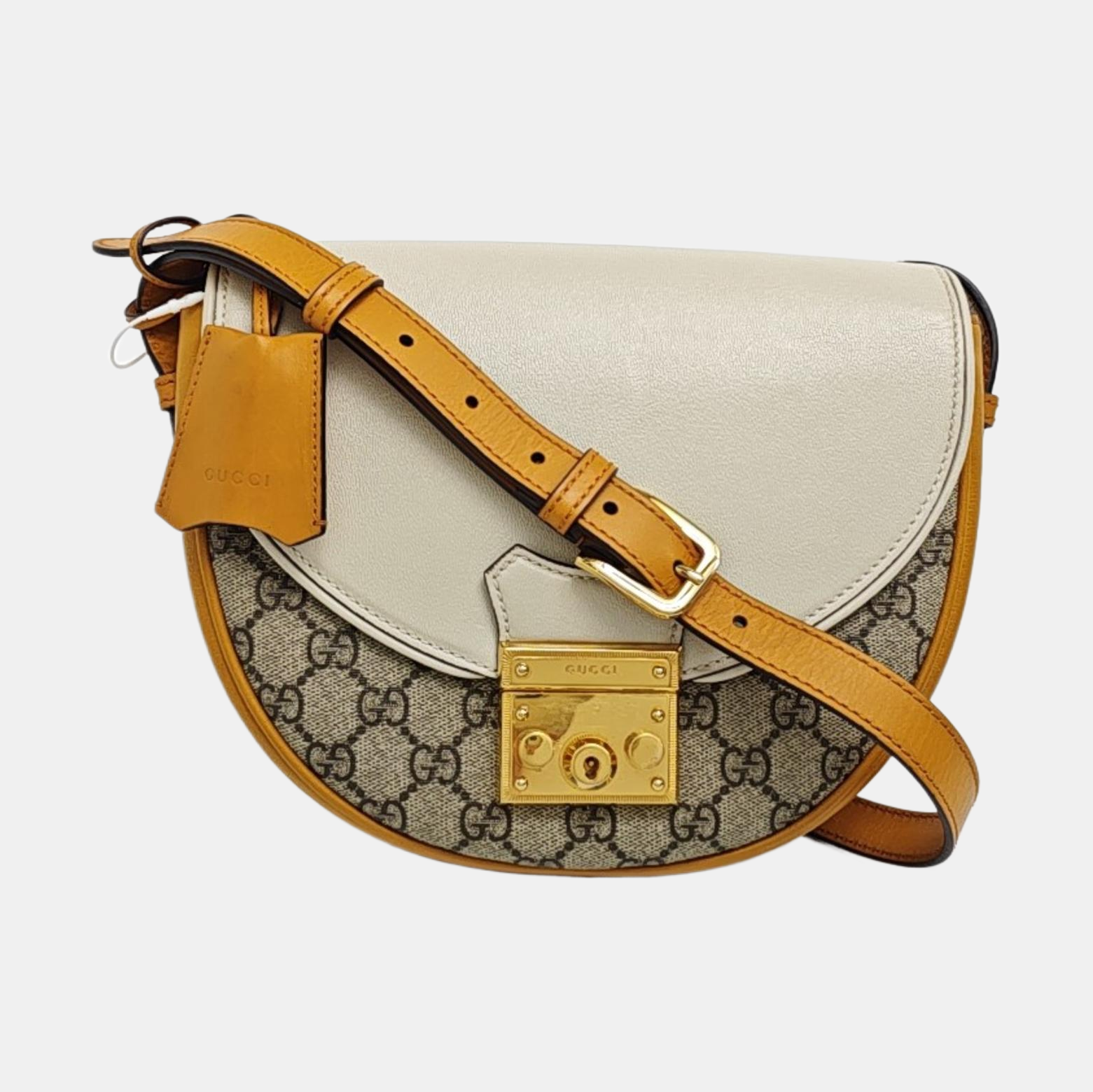 Padlock Small Monogram Coated Canvas Beige