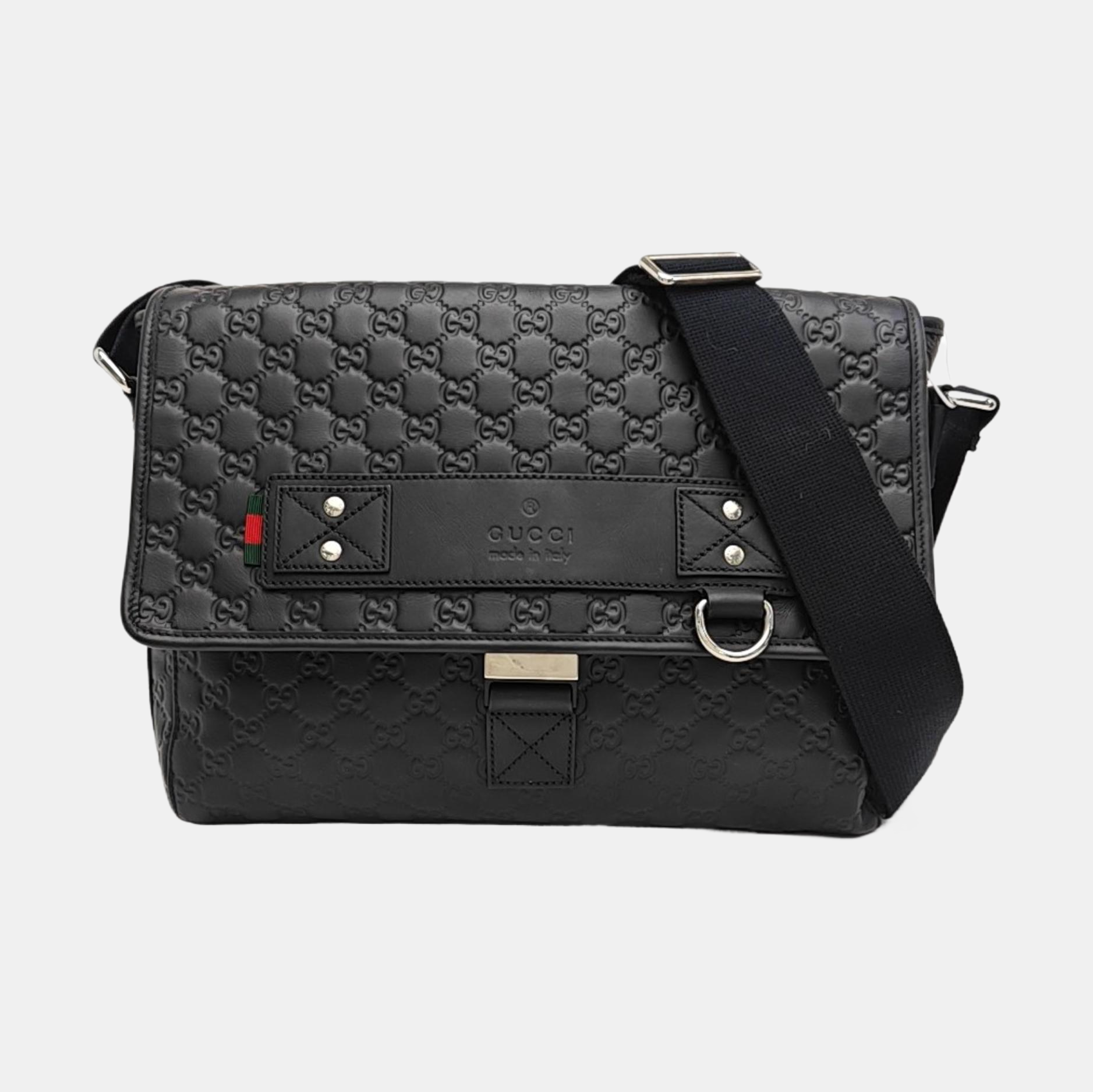 Monogram Calfskin Shoulder Bag Black