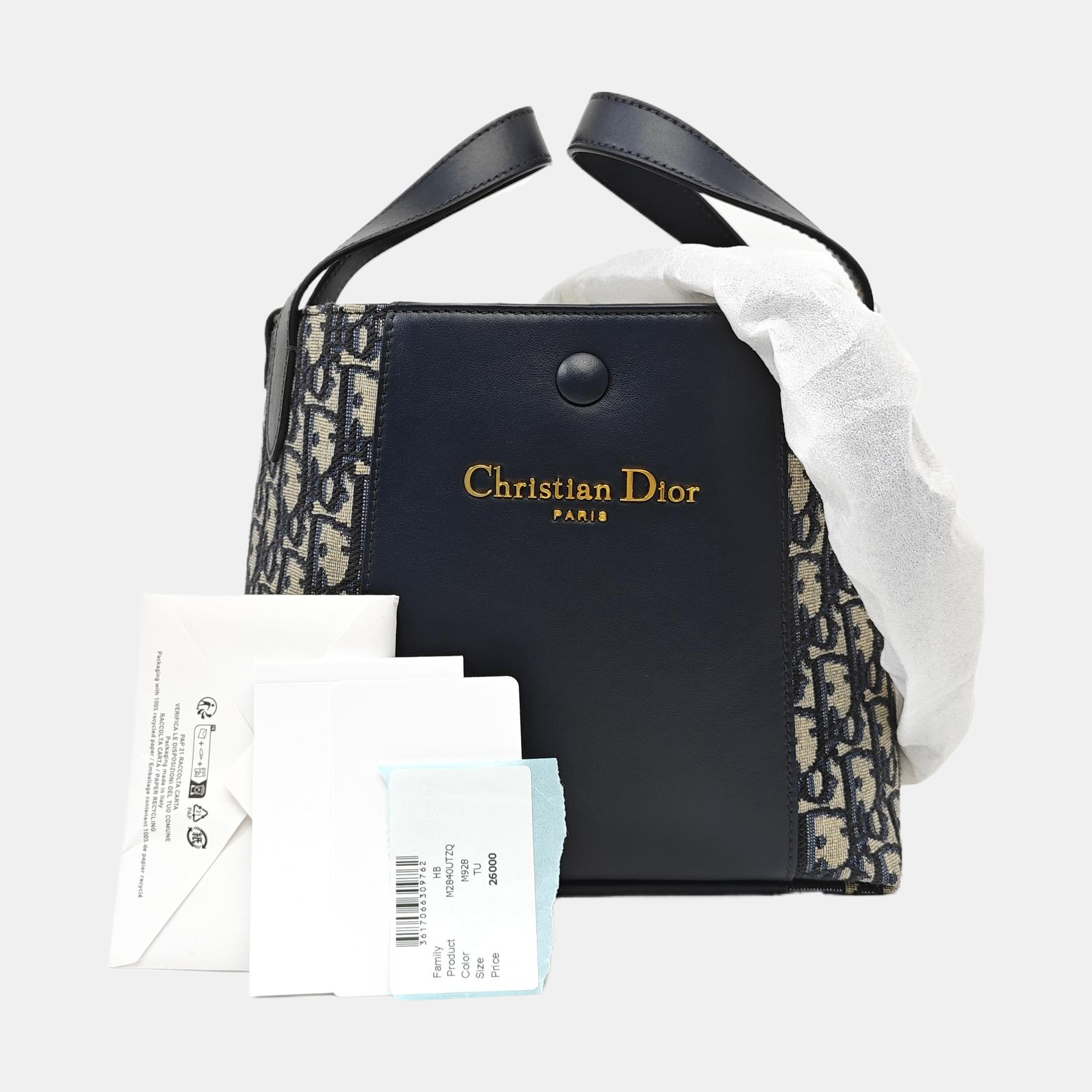 CD Signature Small Oblique Calfskin Blue
