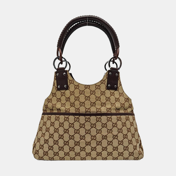 Monogram Canvas Top Handle Bag Brown
