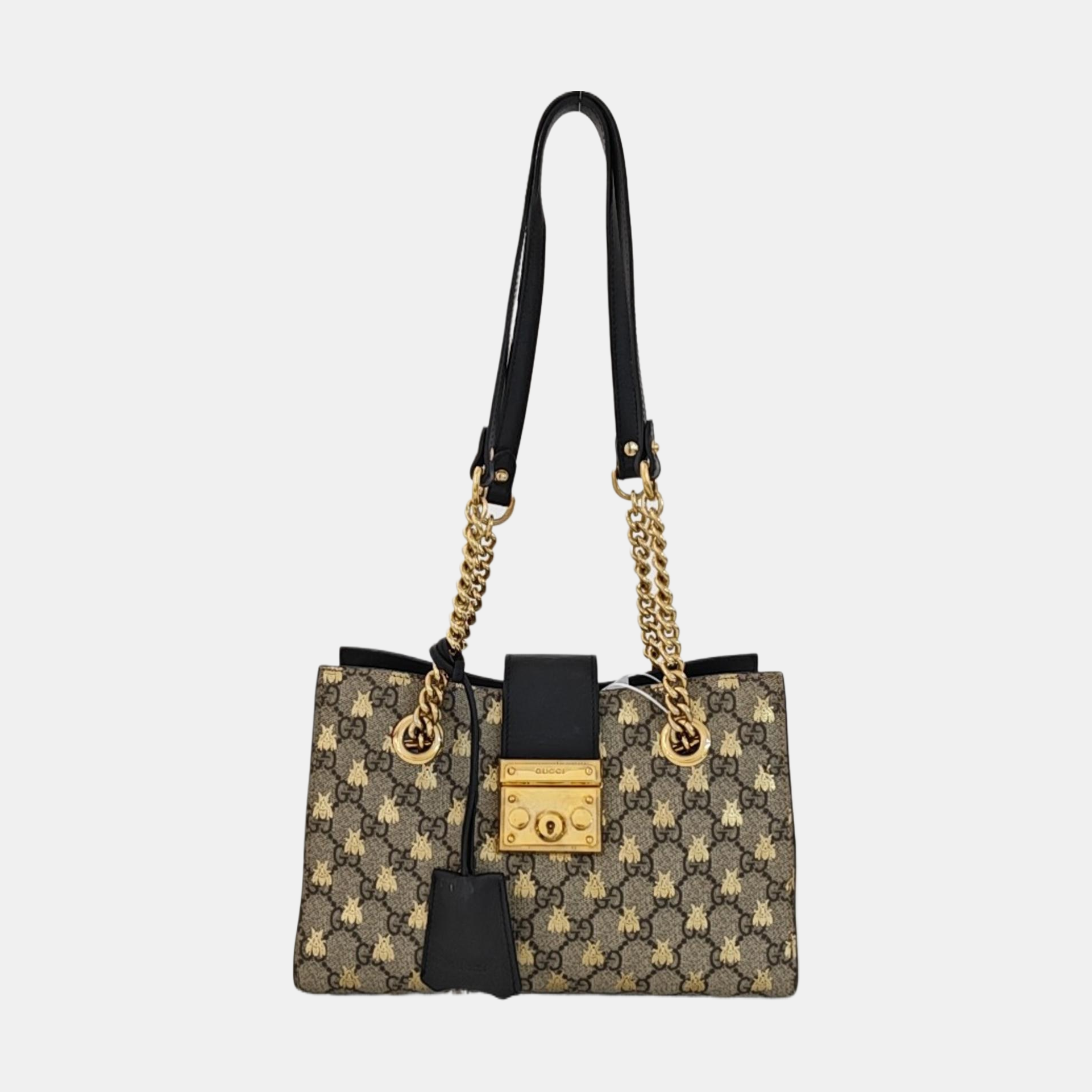 Padlock Small Monogram Coated Canvas Beige