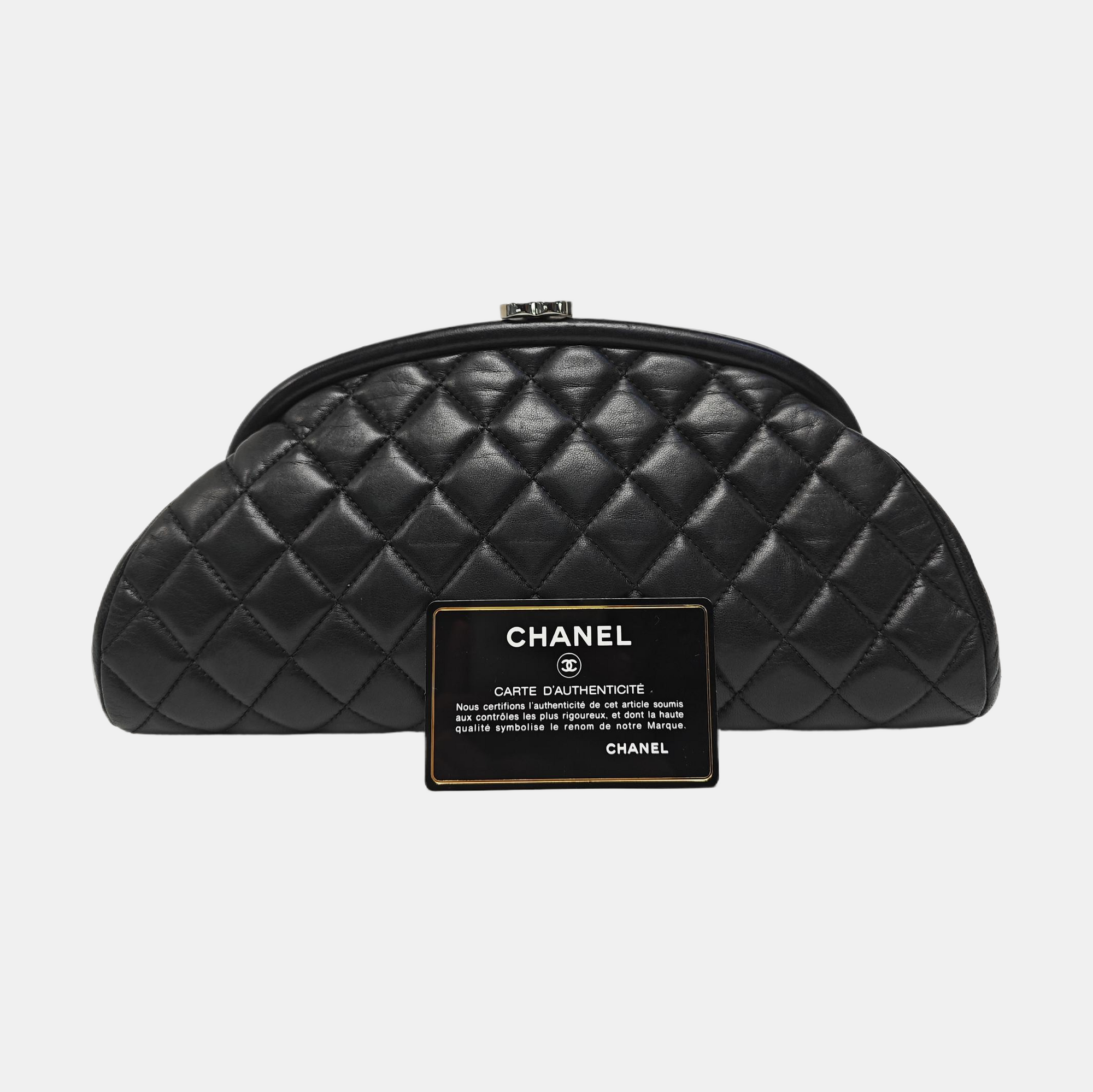 Quilted Calfskin Clutch Black