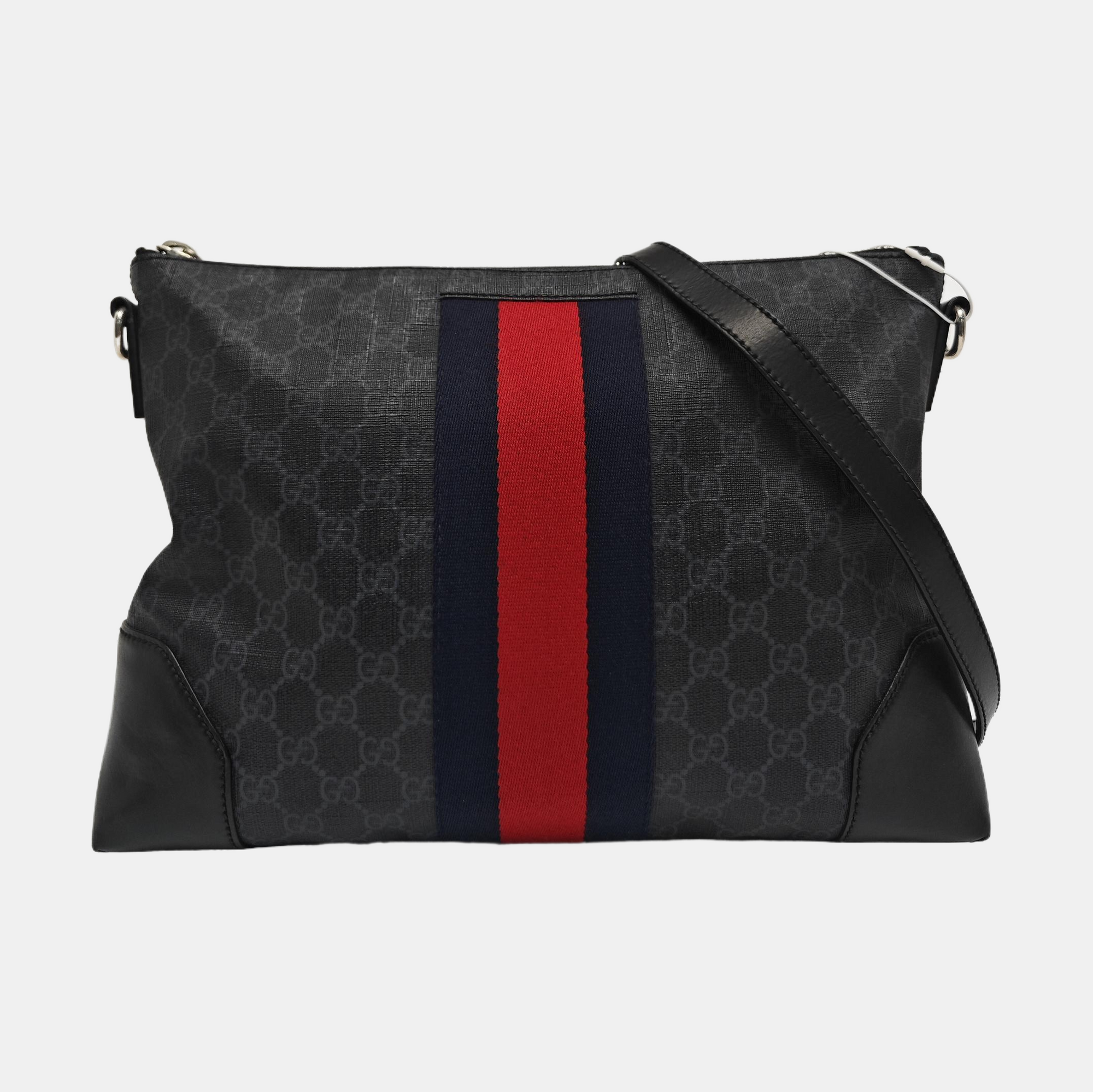 GG Supreme Monogram Coated Canvas Gray