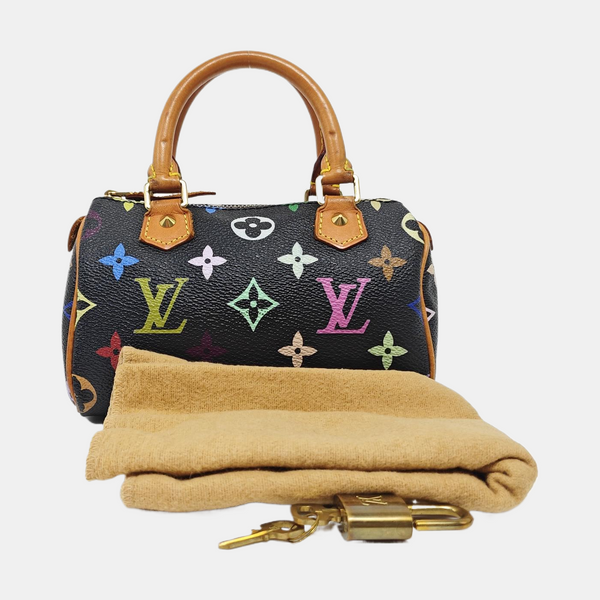 LV × TM SPEEDY Nano Monogram Coated Canvas Black