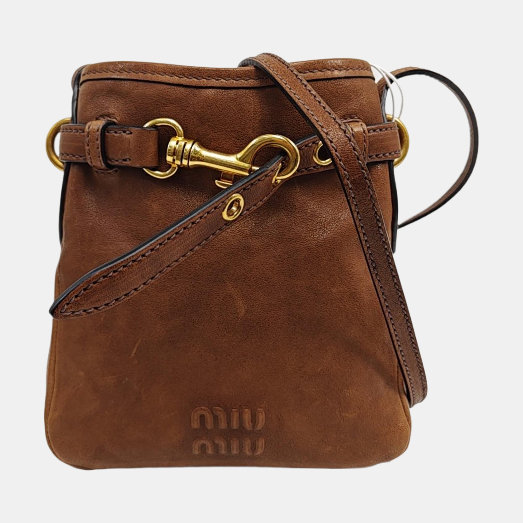 Lambskin Bucket Bag Brown