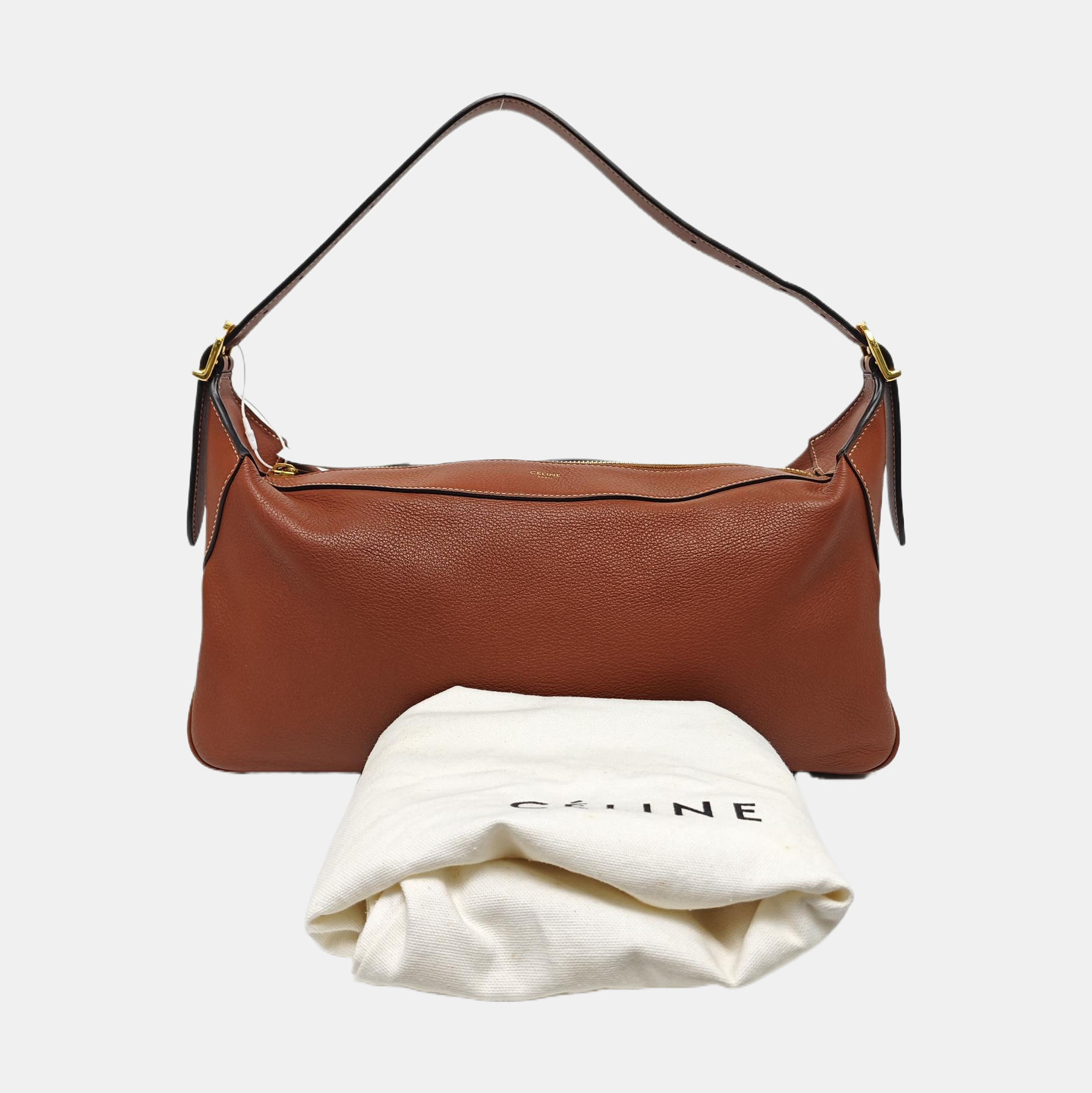 Calfskin Shoulder Bag Brown