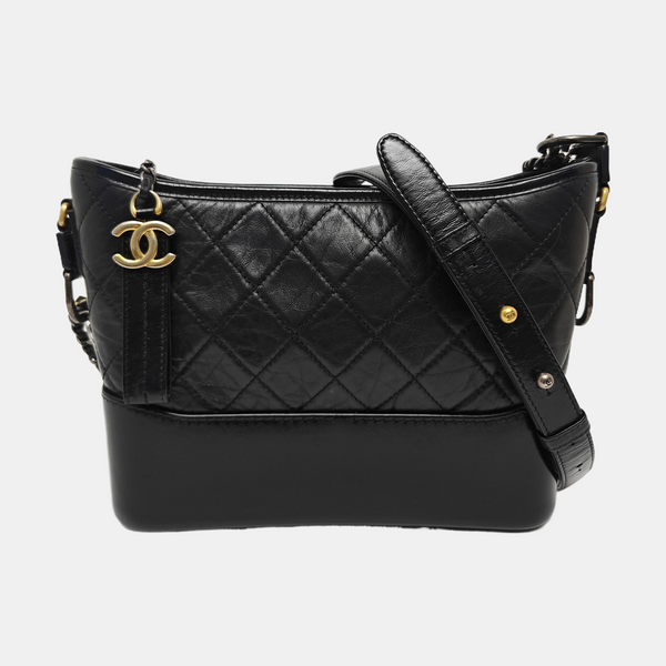 GABRIELLE Medium Quilted Calfskin Black