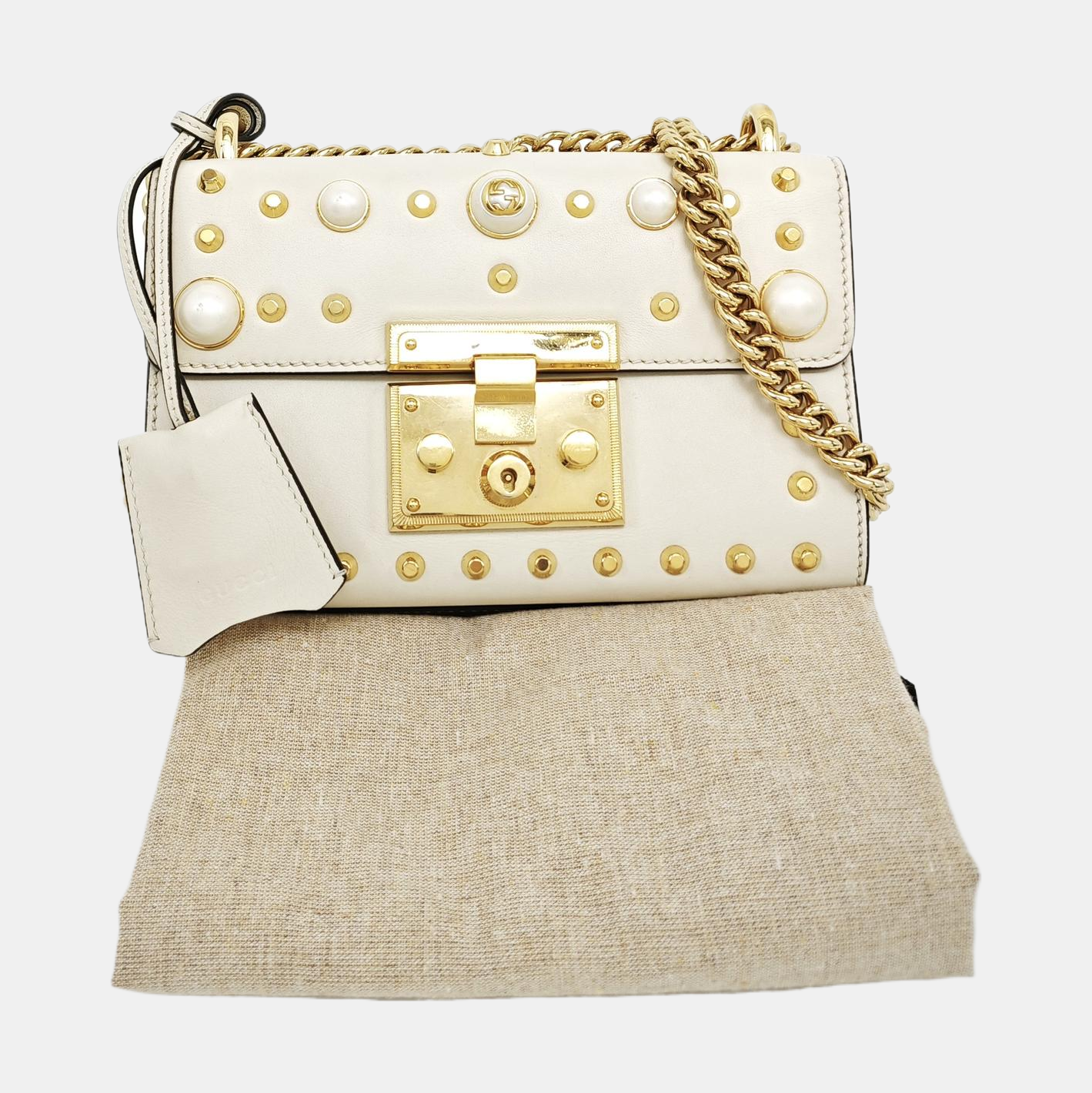 Authenticated pre-owned  Padlock Small Calfskin White - Shoulder Bag at Looply