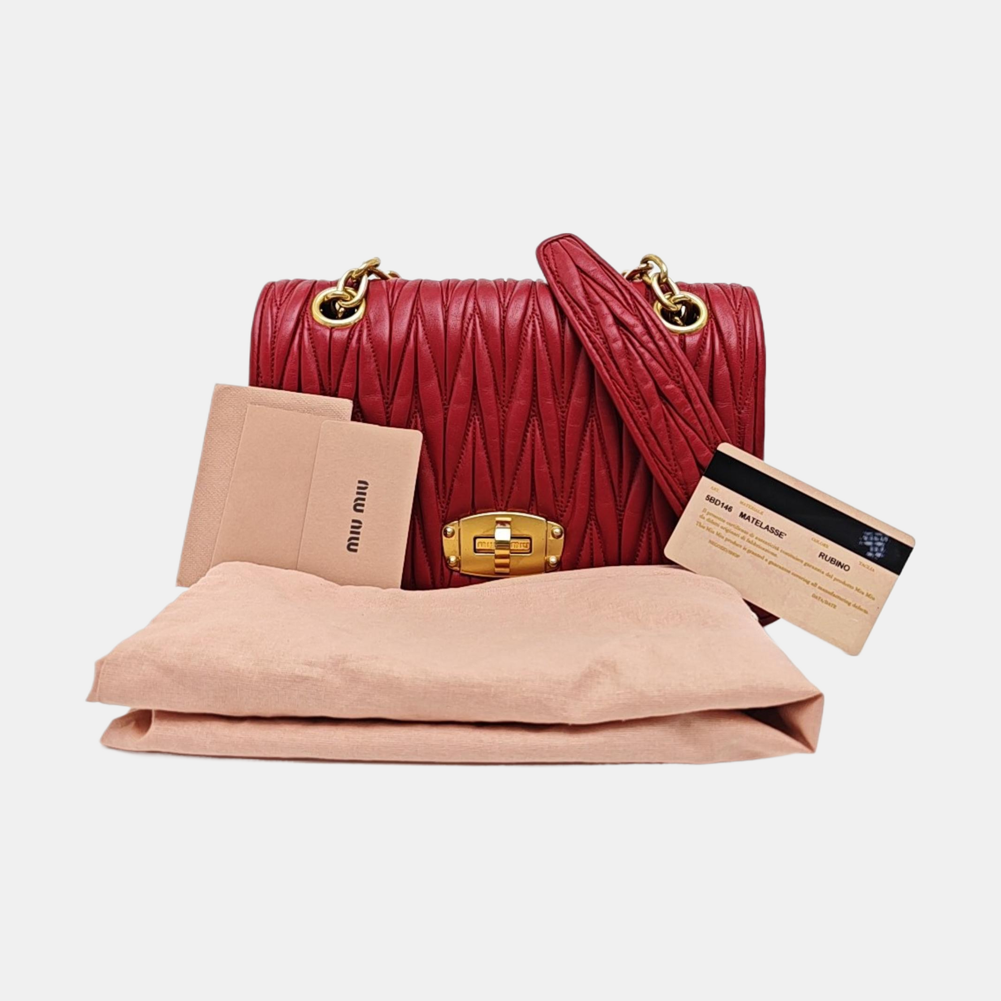 Crystal Quilted Lambskin Red