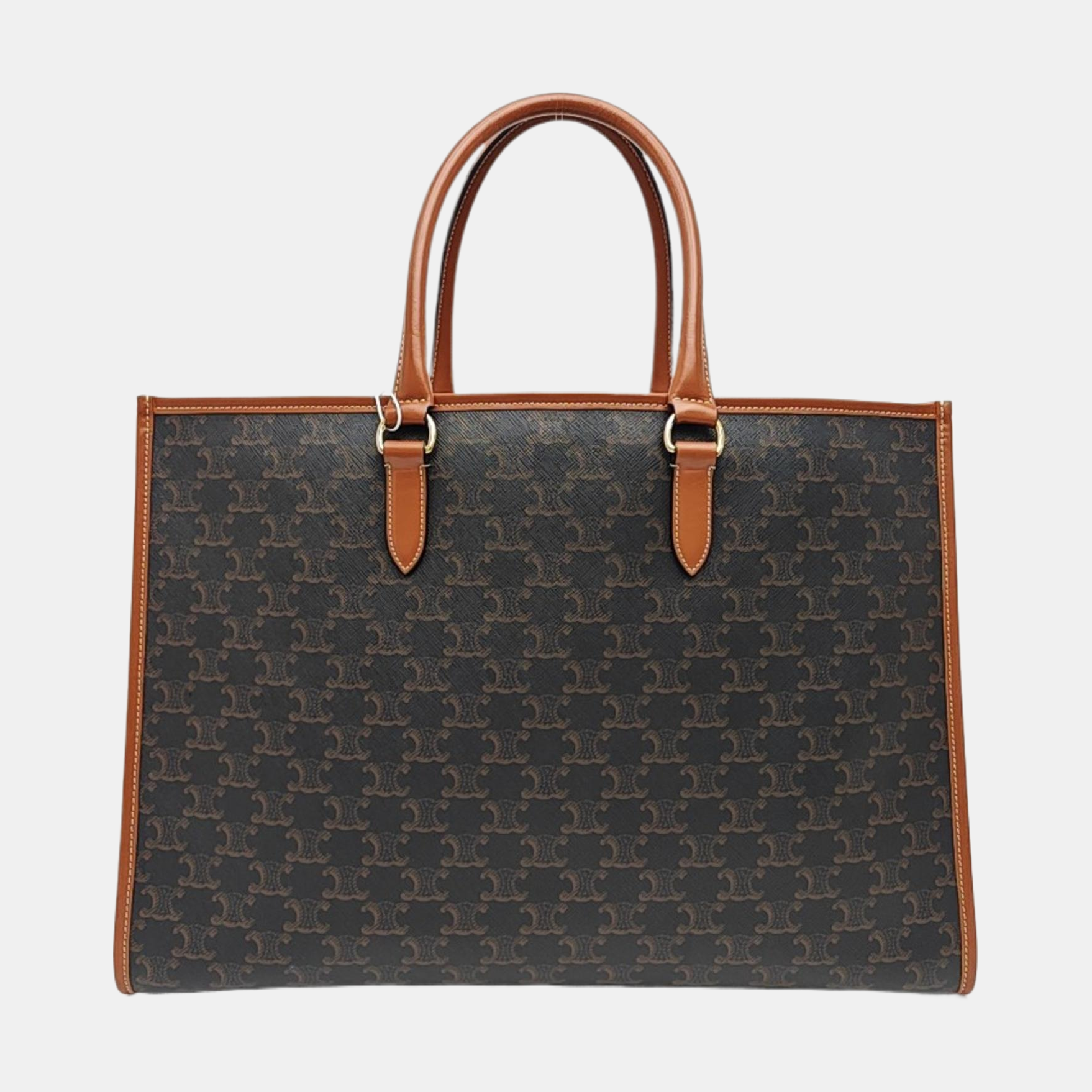 Coated Canvas Tote Bag Brown