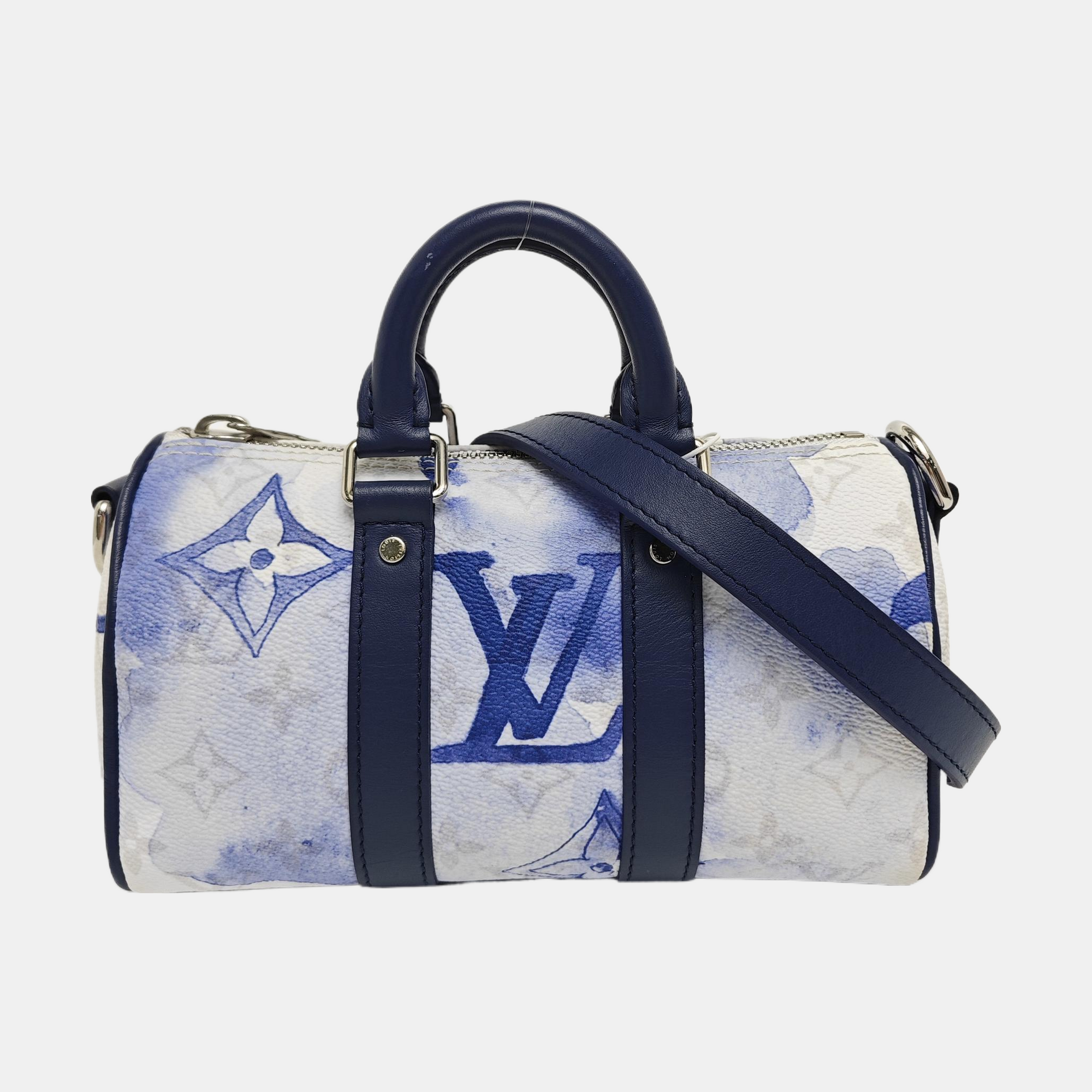 Authenticated pre-owned  KEEPALL Nano Monogram Coated Canvas Blue - Shoulder Bag at Looply