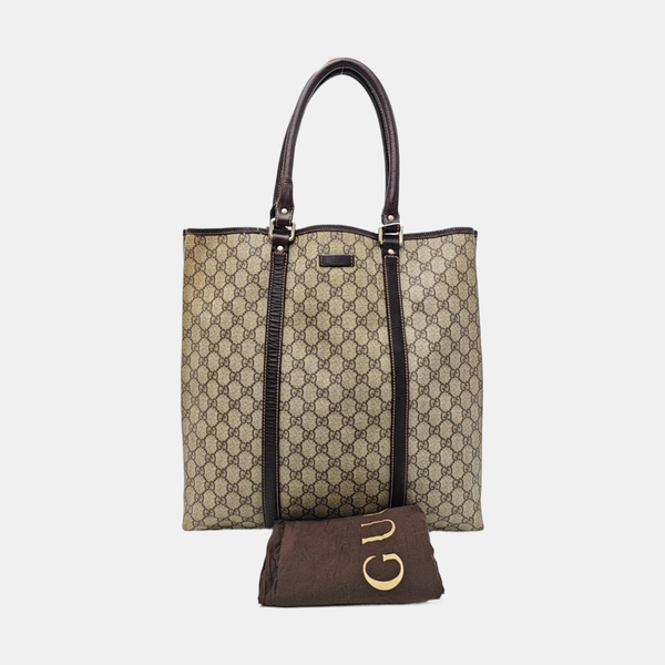 Monogram Coated Canvas Tote Bag Beige