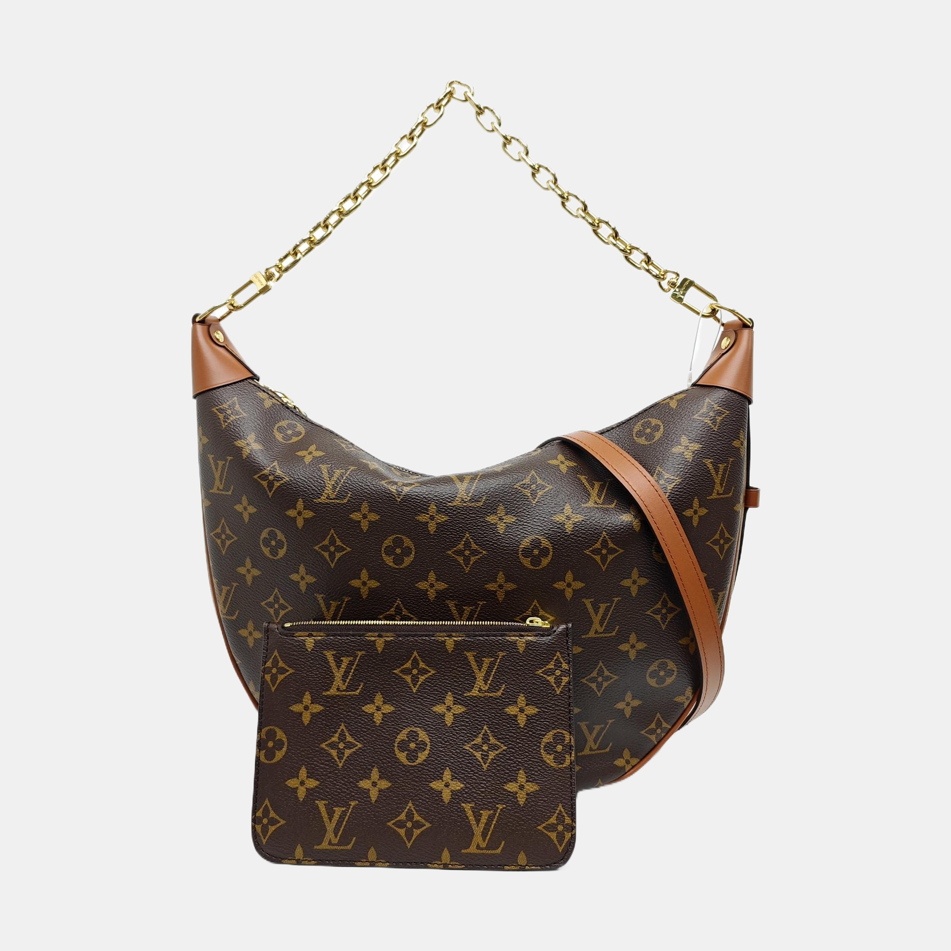 LOOP HOBO Monogram Coated Canvas Brown