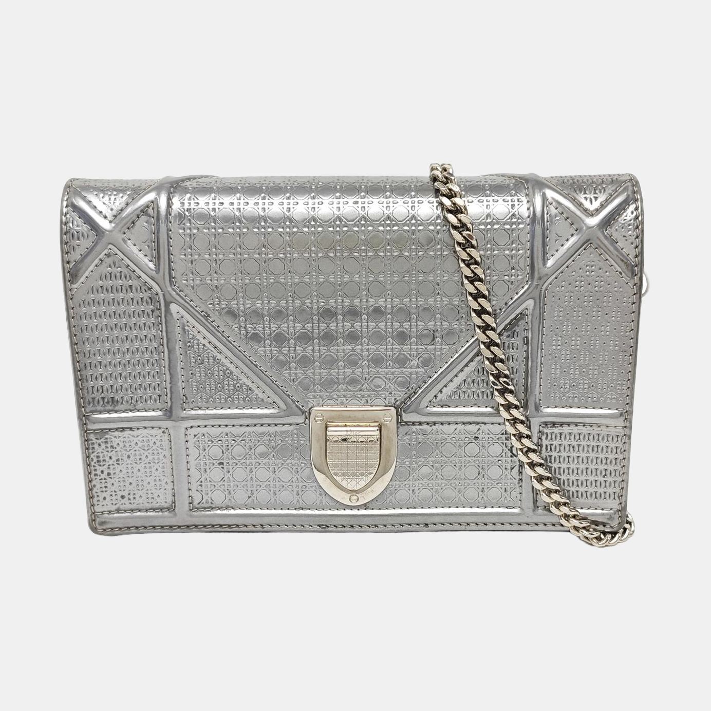Diorama Cannage Calfskin Silver