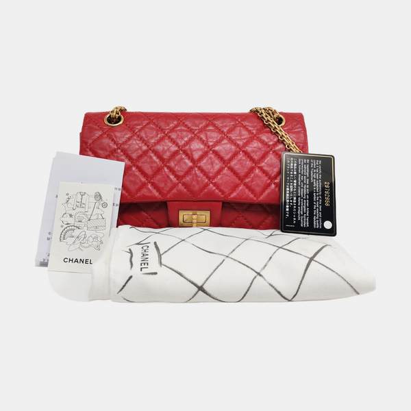 2.55 225 (small) Quilted Calfskin Red