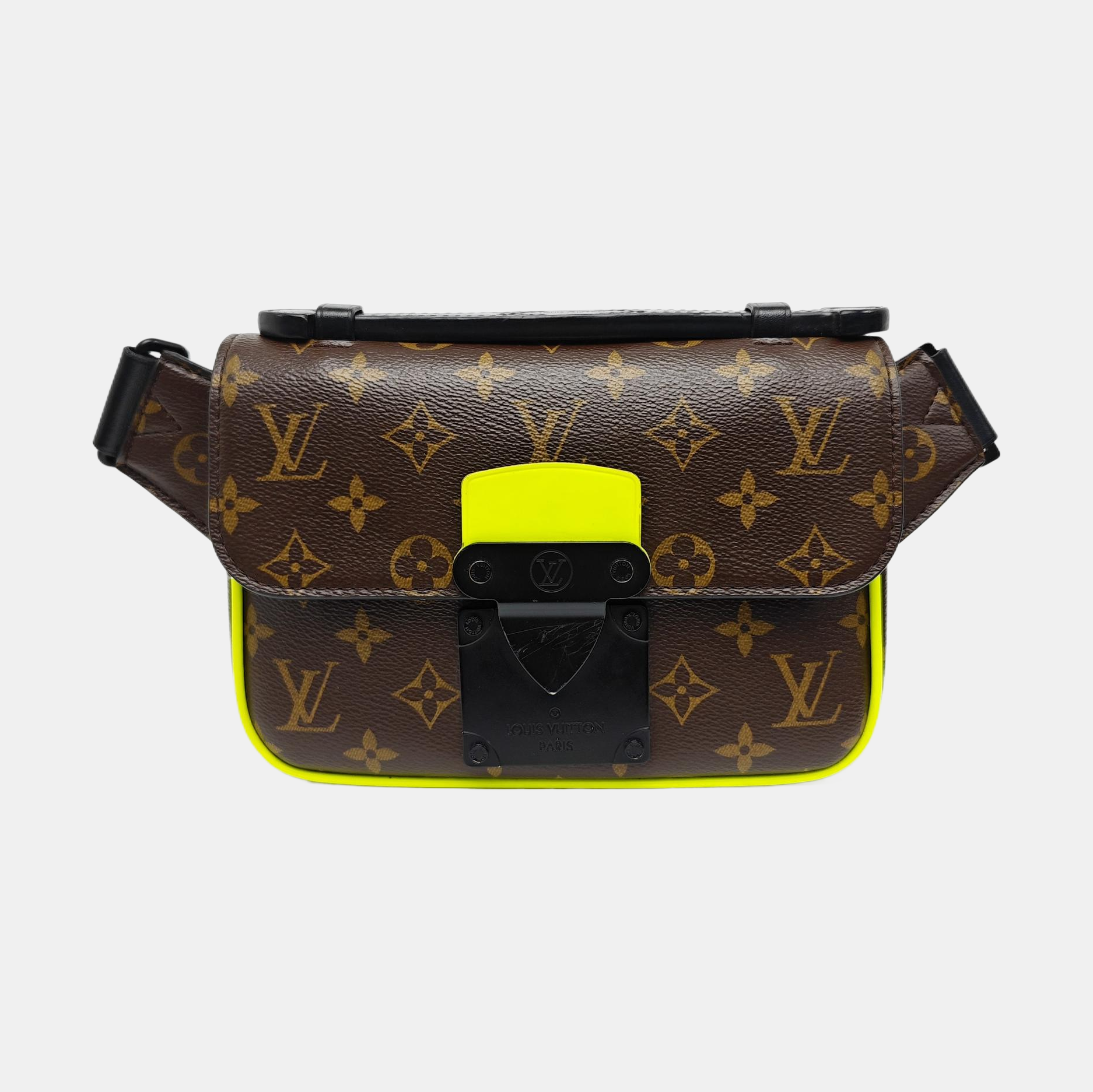 S LOCK Monogram Coated Canvas Brown