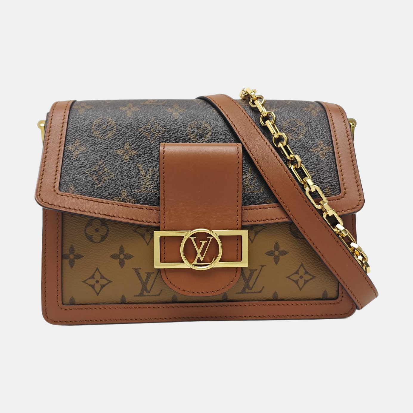 DAUPHINE MM Monogram Coated Canvas Brown