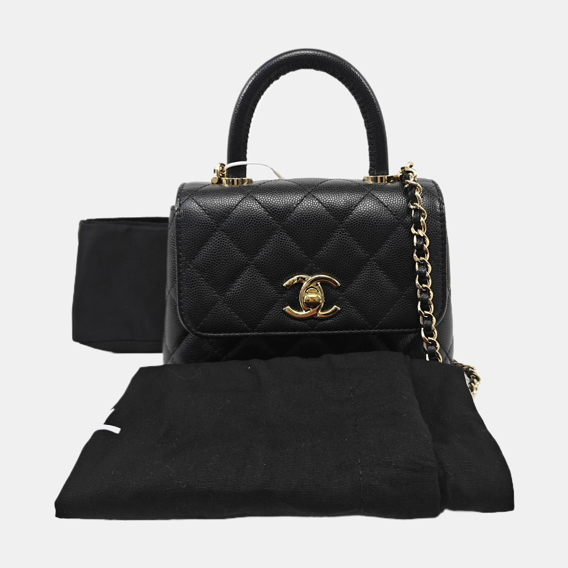 COCO HANDLE Grained Calfskin Black