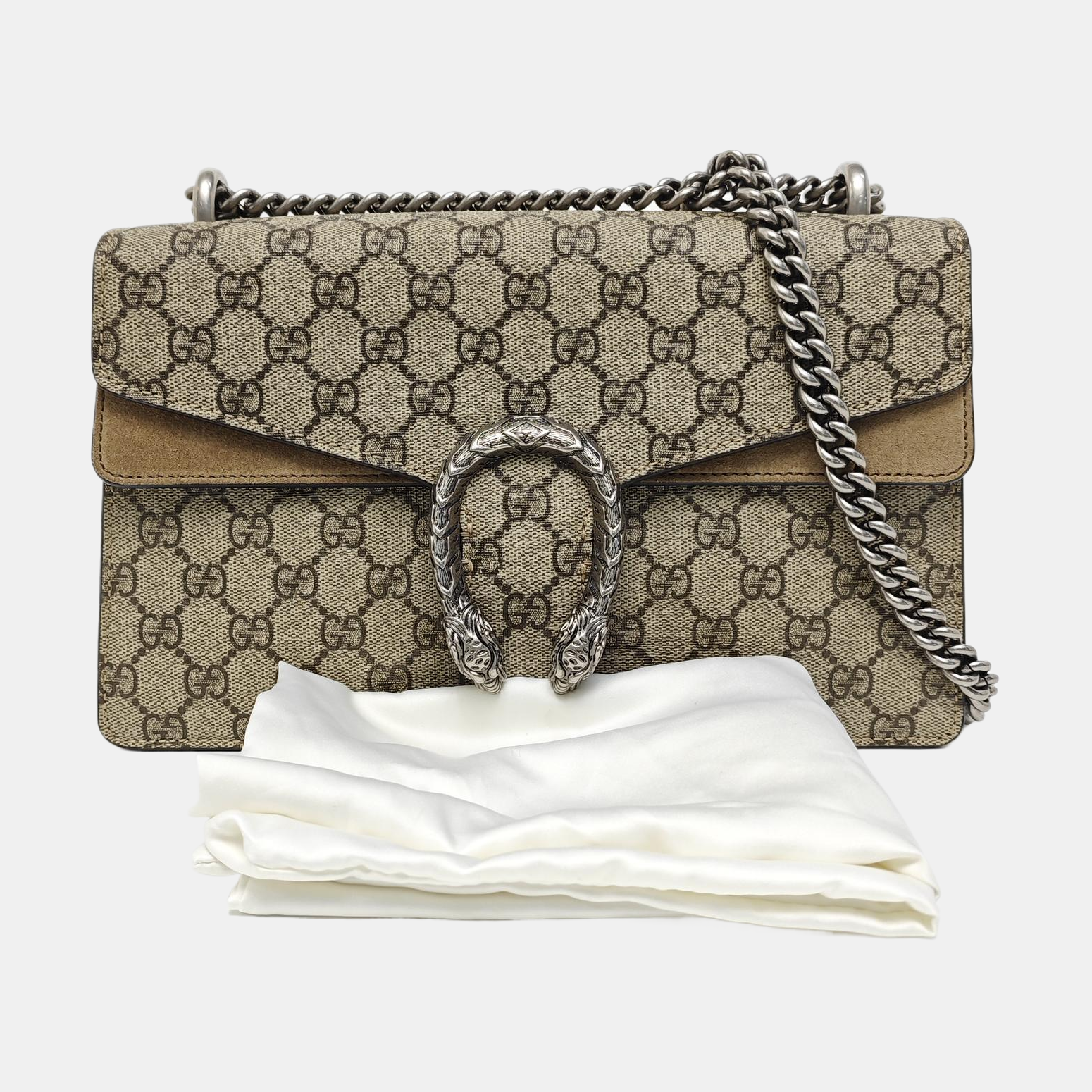 Dionysus Small Monogram Coated Canvas Beige