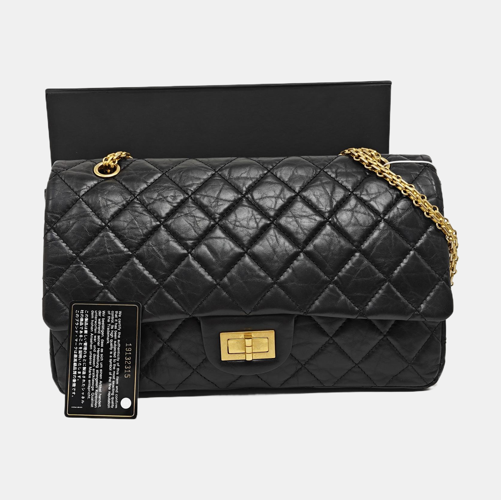 2.55 Maxi Quilted Calfskin Black