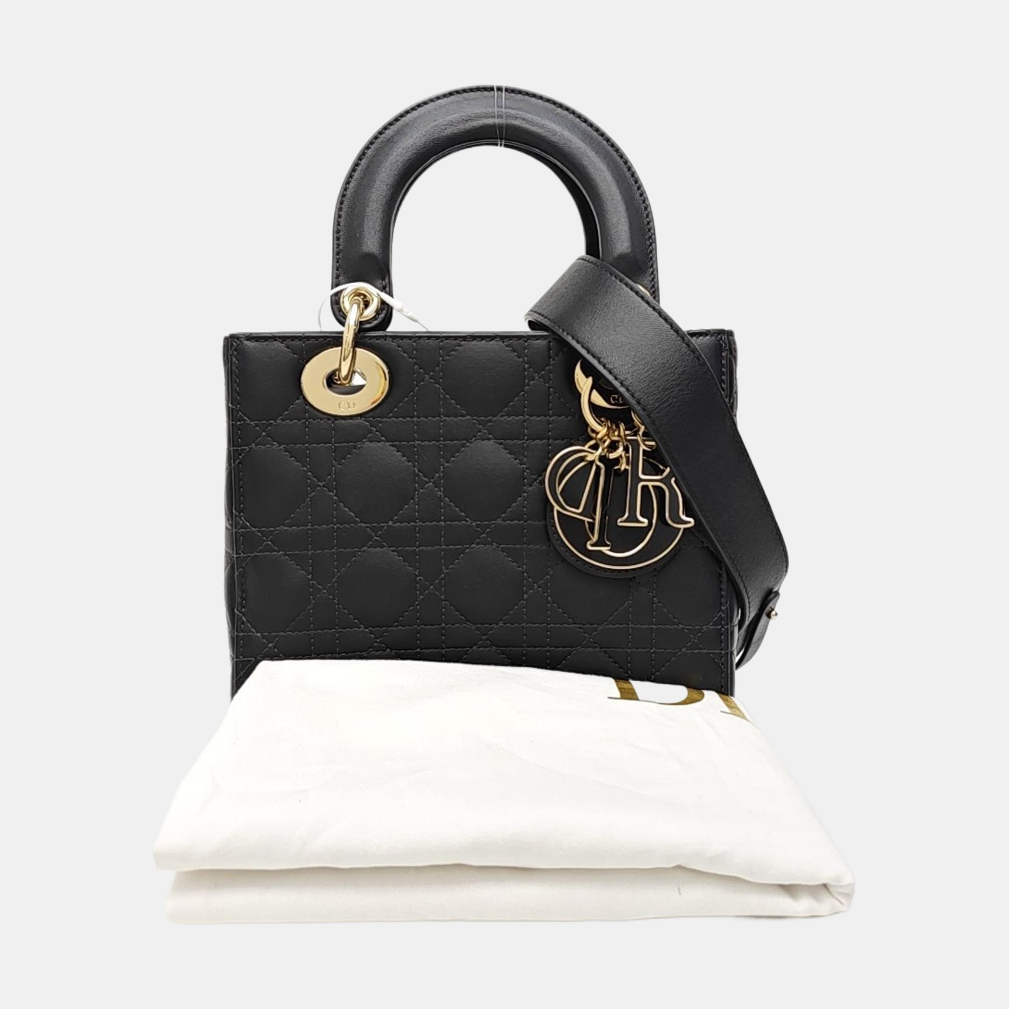 Lady Dior Small Cannage Calfskin Black