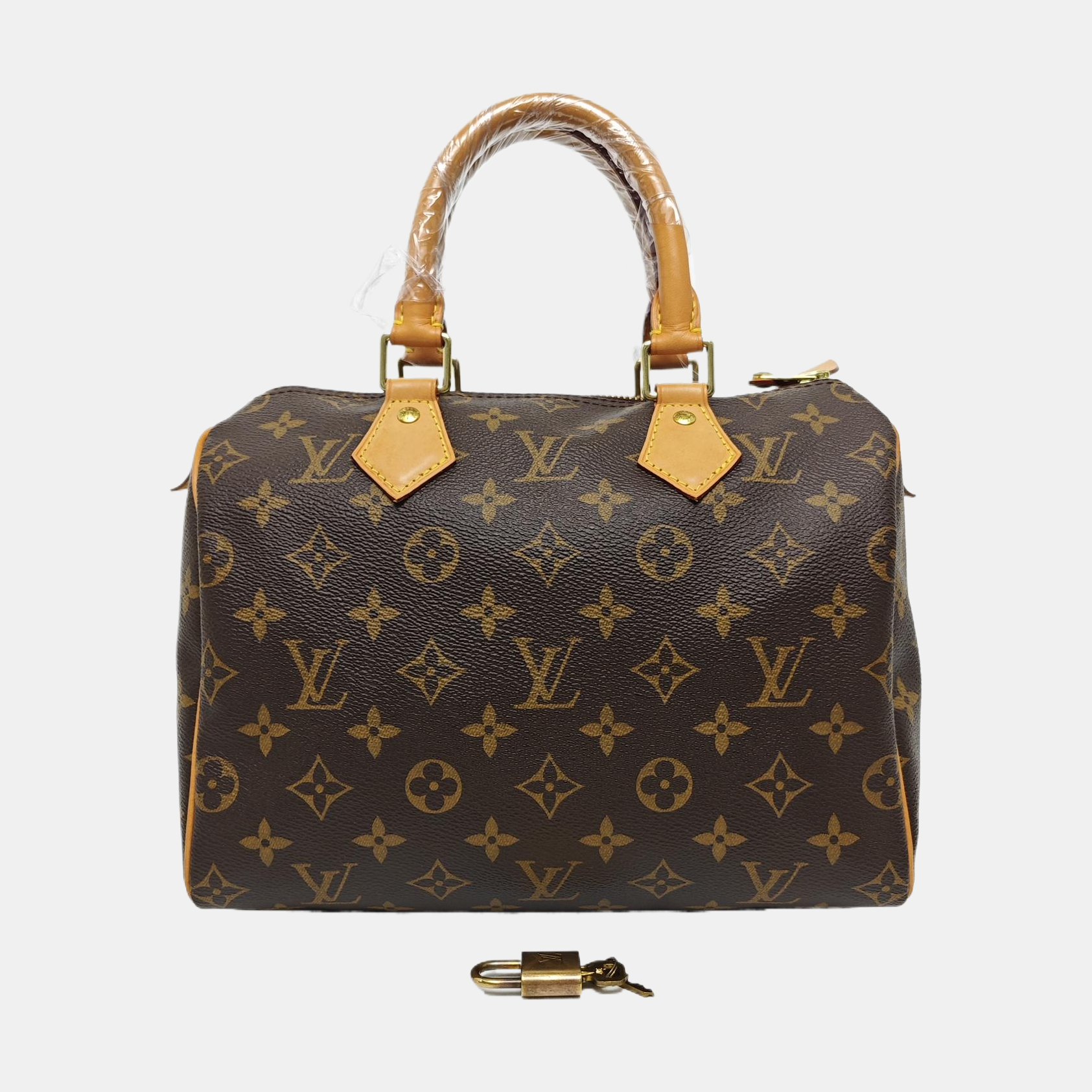 Authenticated pre-owned  SPEEDY 25 Monogram Coated Canvas Brown - Top Handle Bag at Looply