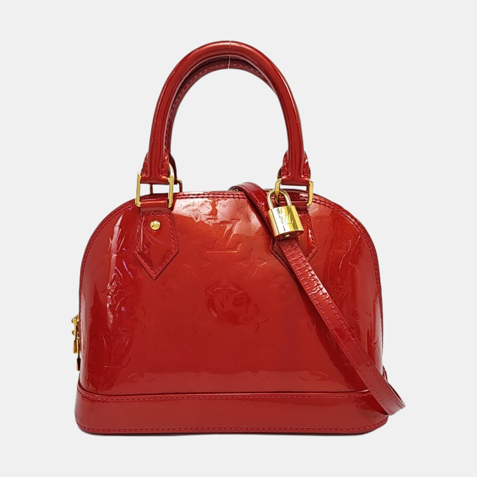 ALMA BB Monogram Patent Leather Red