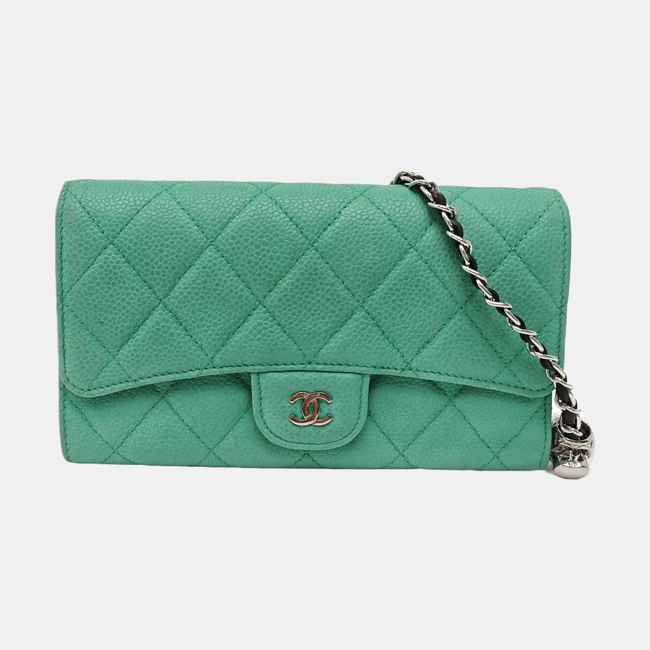 CLASSIC FLAP Mini Quilted Grained Calfskin Green