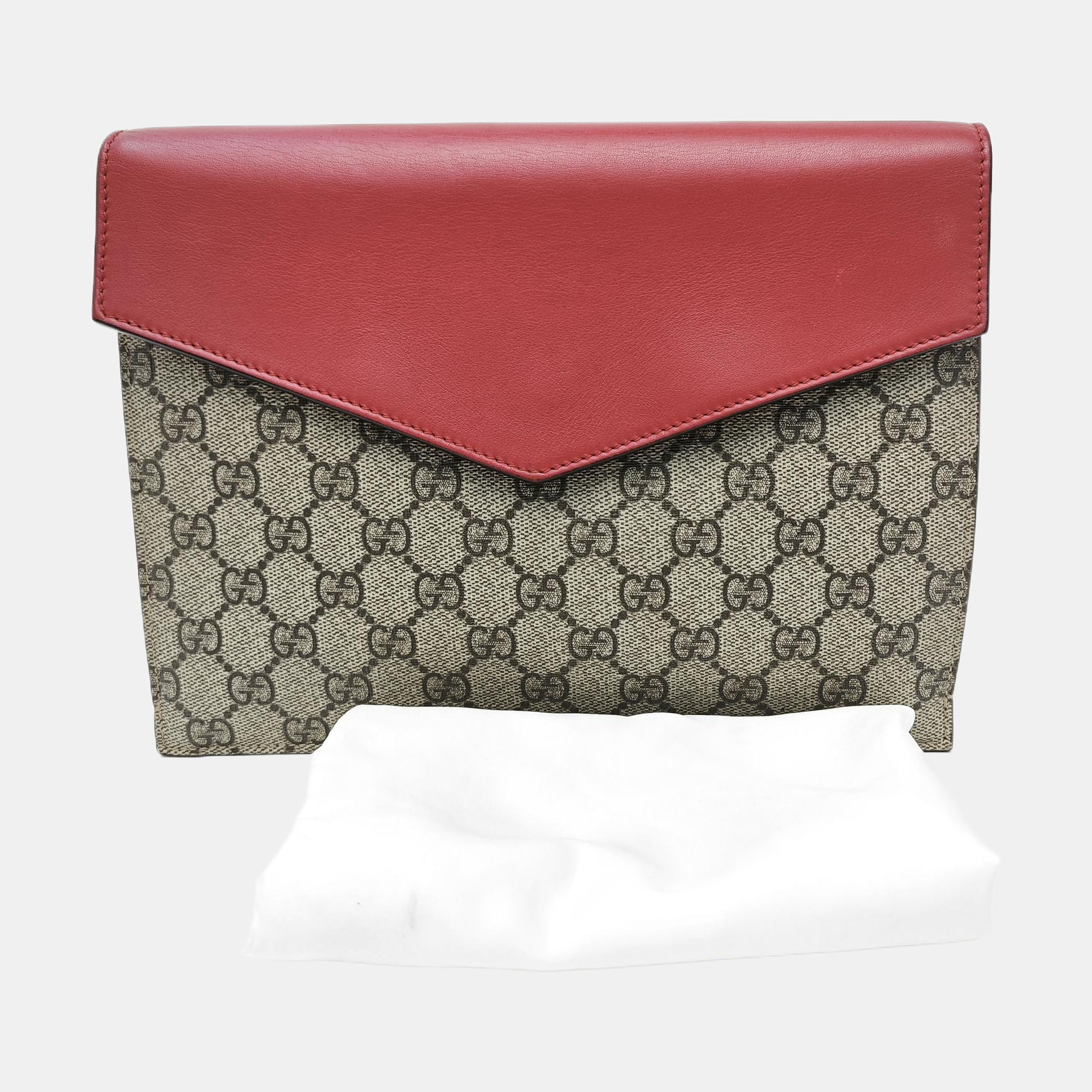 Monogram Coated Canvas Clutch Beige