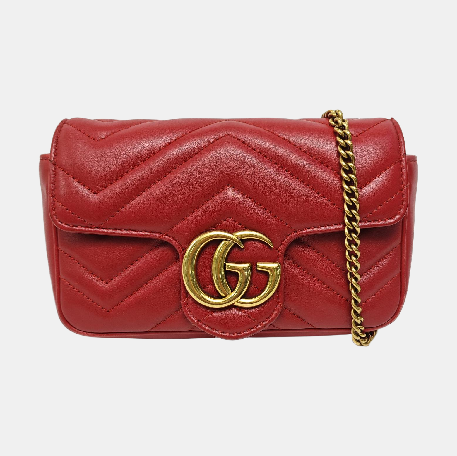 GG Marmont Mini Quilted Calfskin Red