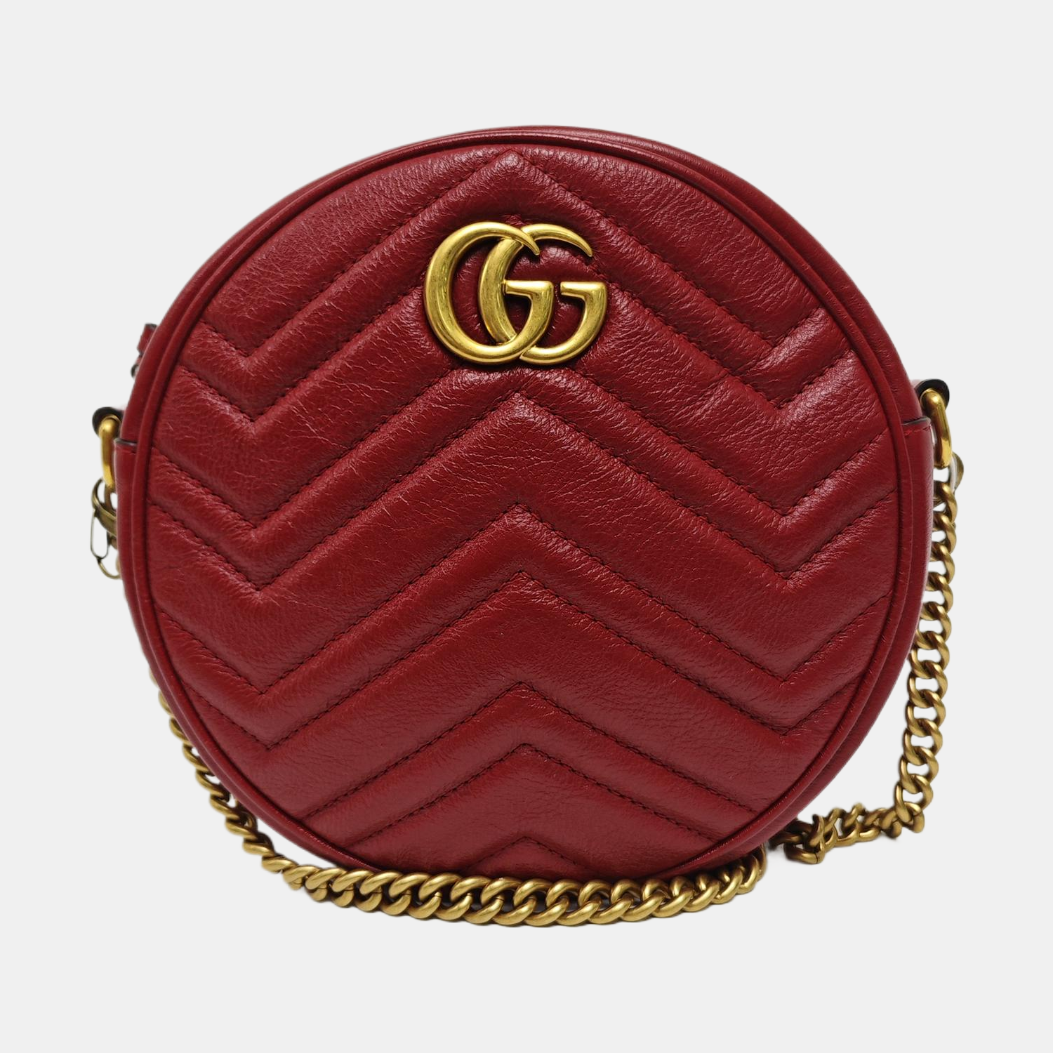 GG Marmont Mini Piel de Becerro Matelaseada Roja