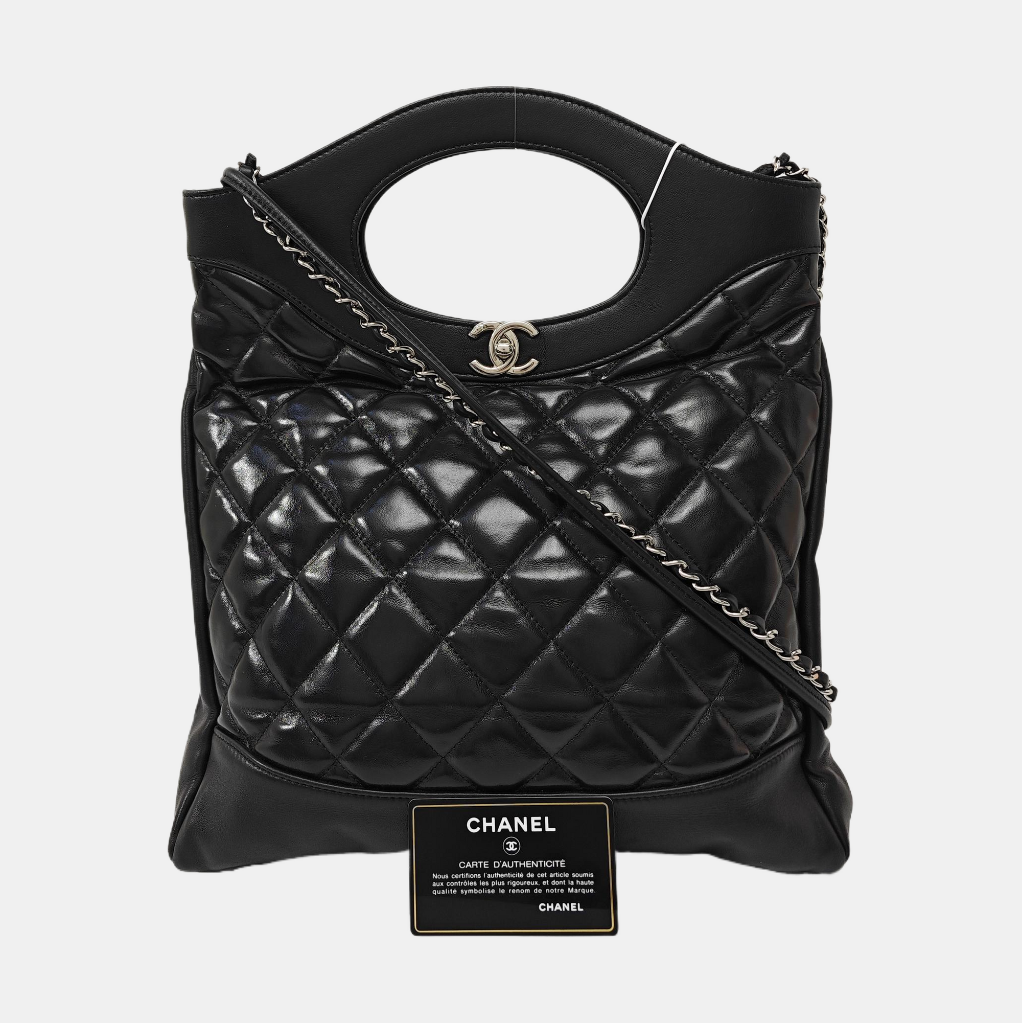 CHANEL 31 Small Quilted Calfskin Black