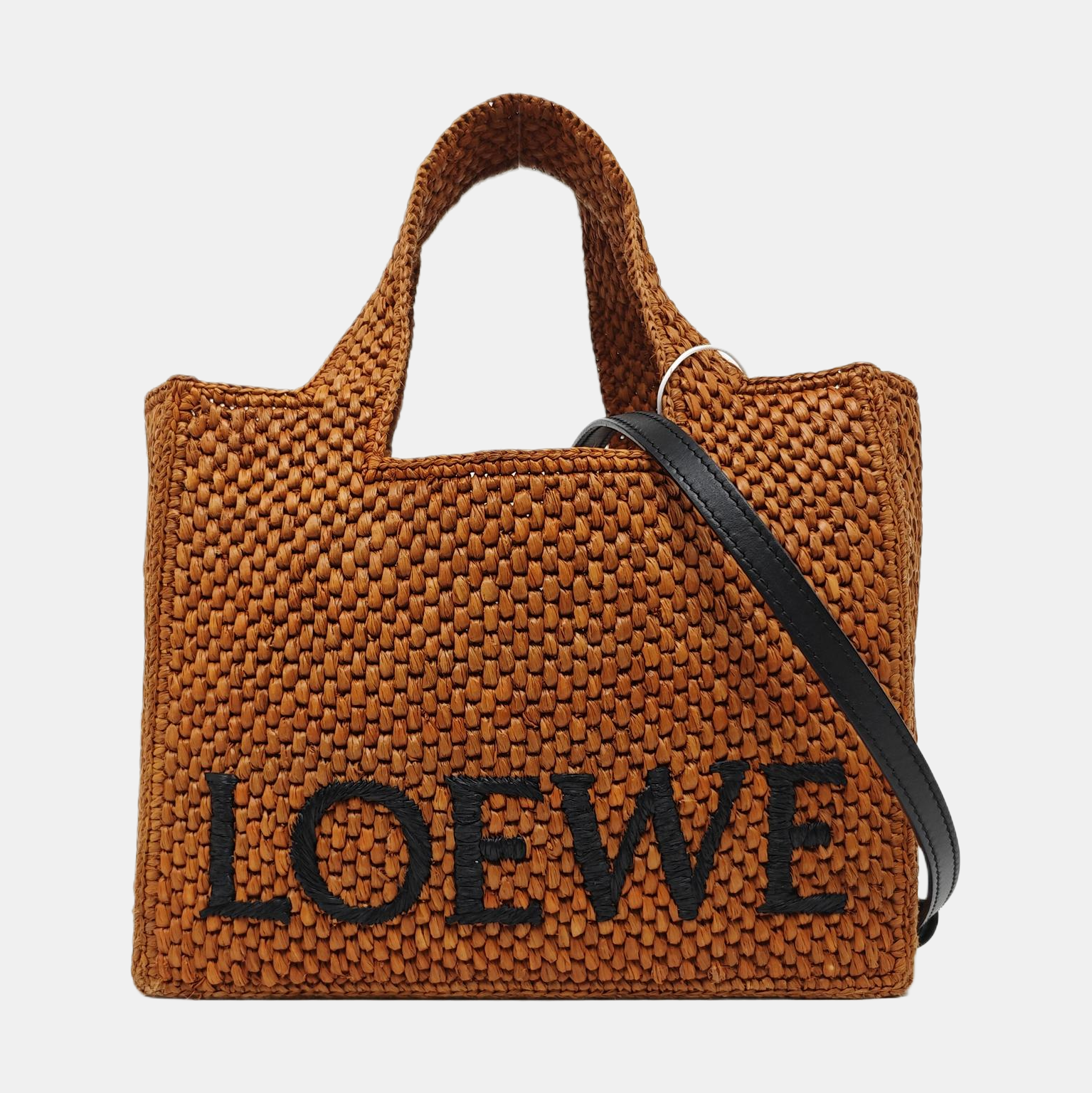 Font Tote Small Straw Brown