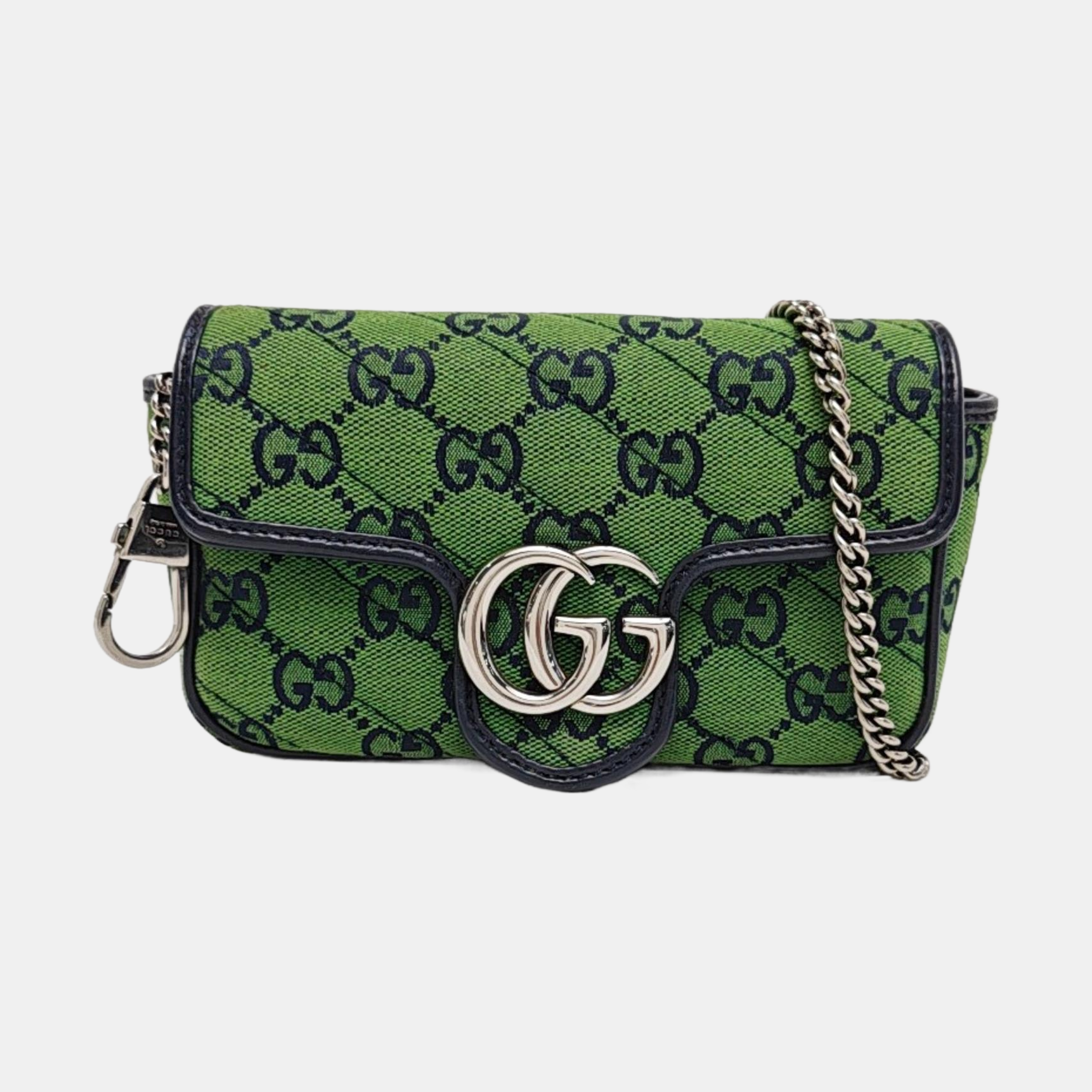 GG Marmont Mini Quilted Canvas Green