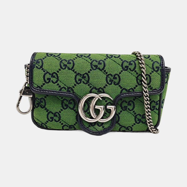 GG Marmont Mini Quilted Canvas Green