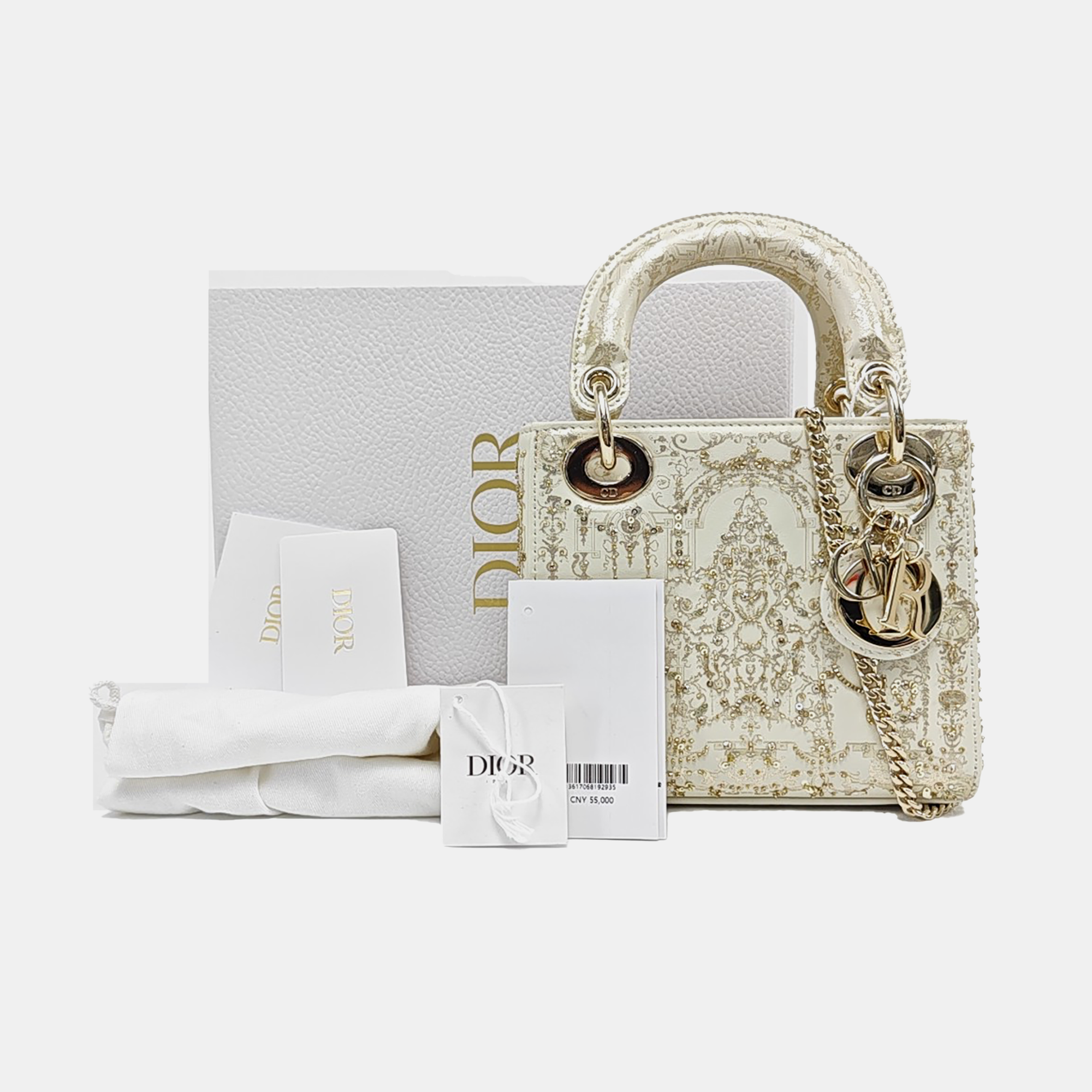Lady Dior Mini Calfskin White