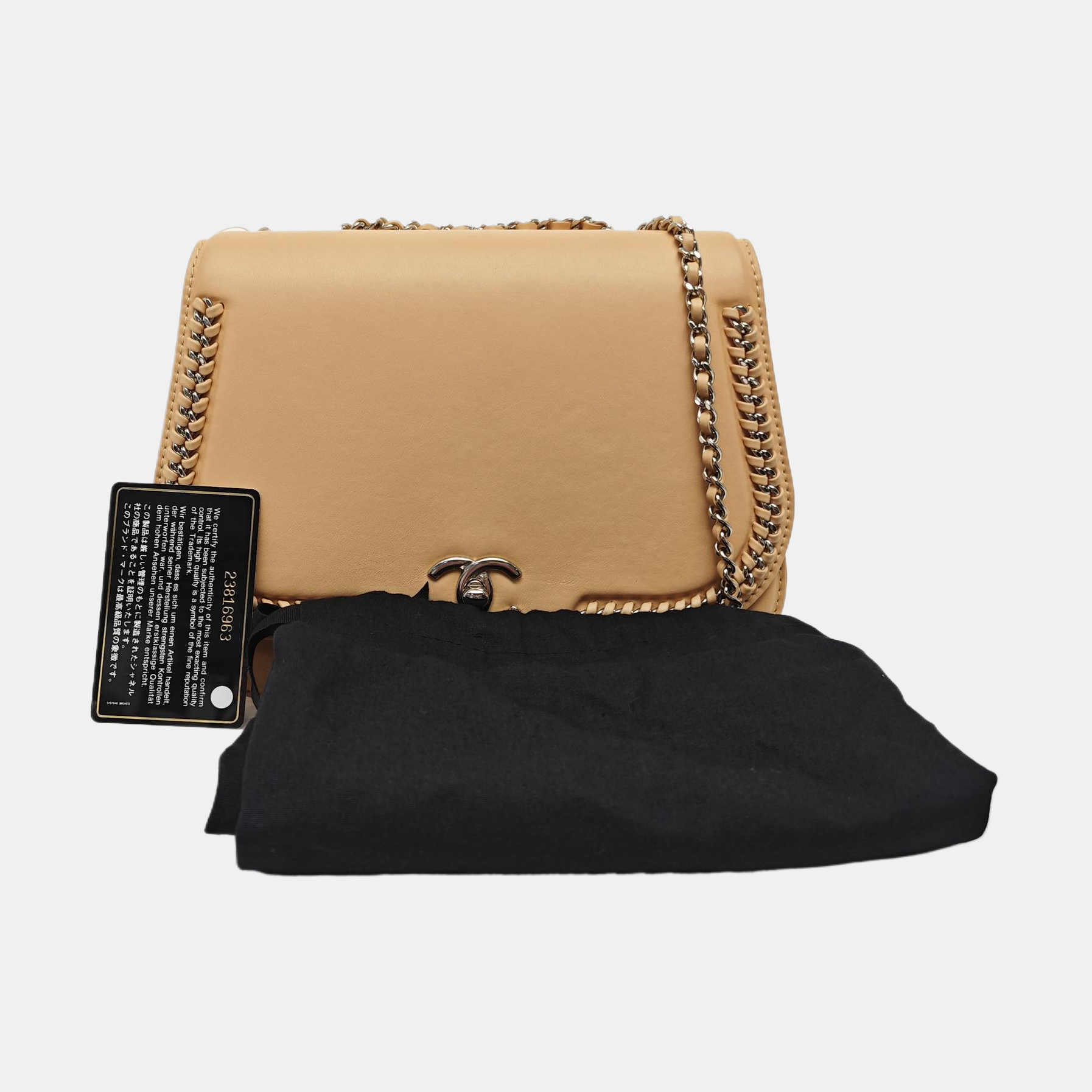 Calfskin Shoulder Bag Beige