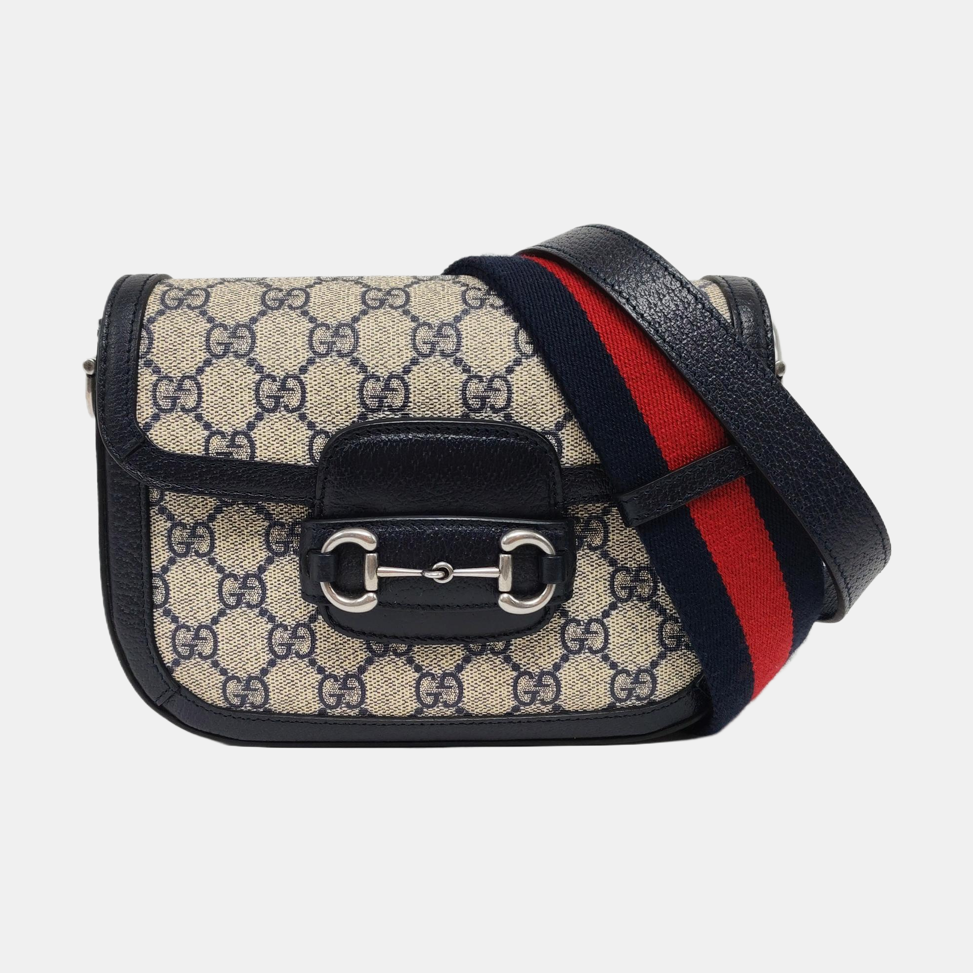 Horsebit 1955 Mini Monogram Coated Canvas Beige