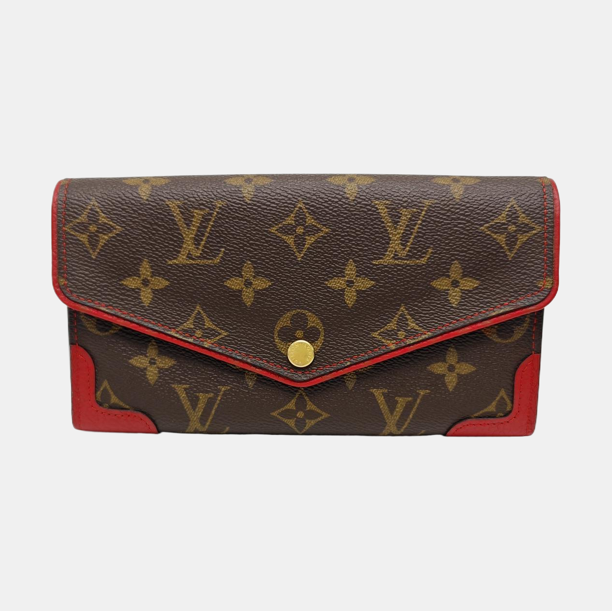 SARAH RETIRO Monogram Coated Canvas Brown Wallet