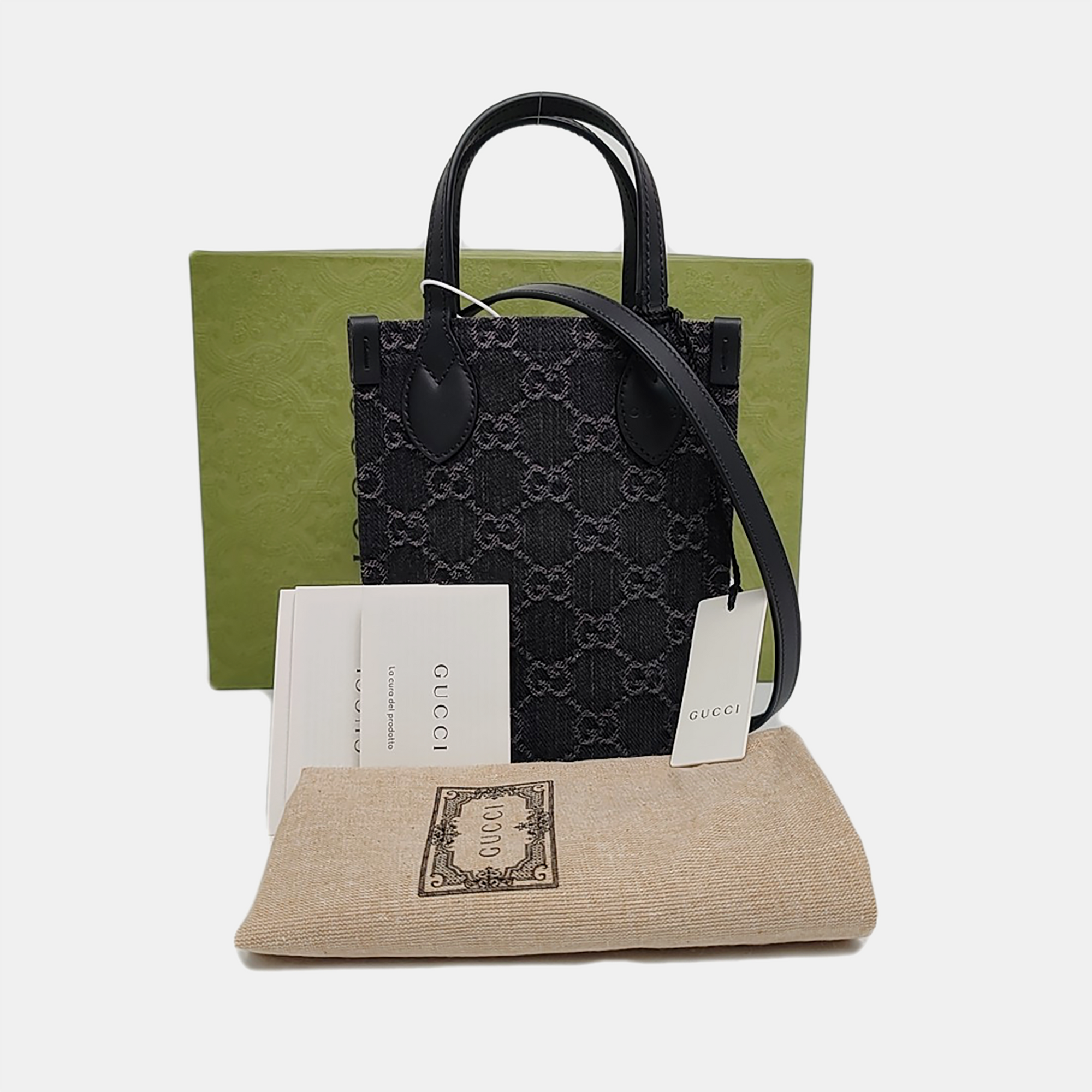 Ophidia Mini Monogram Denim Black