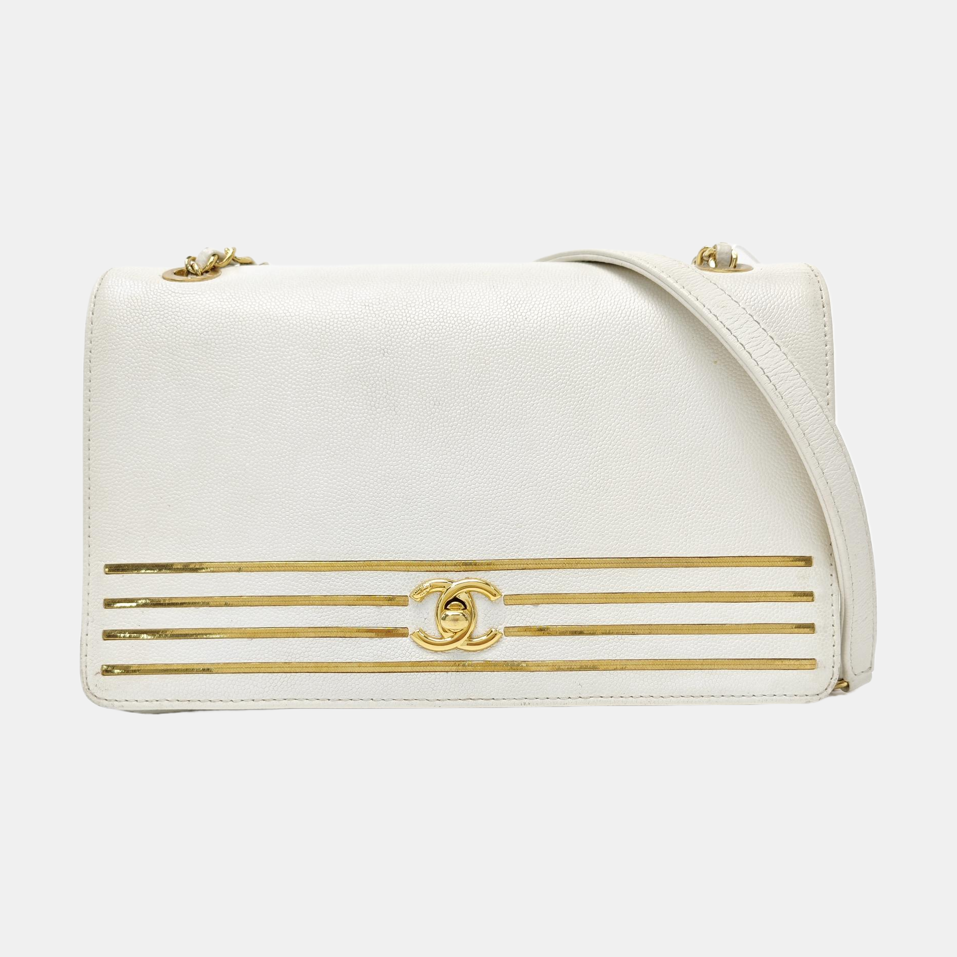 Calfskin Shoulder Bag White