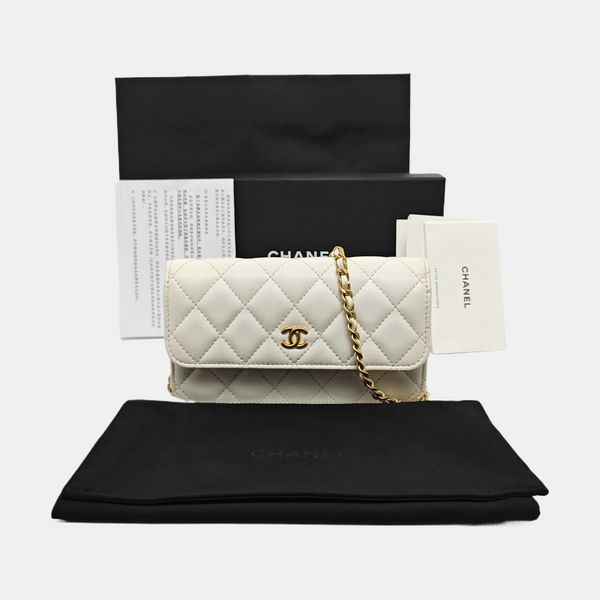 WOC Quilted Lambskin White