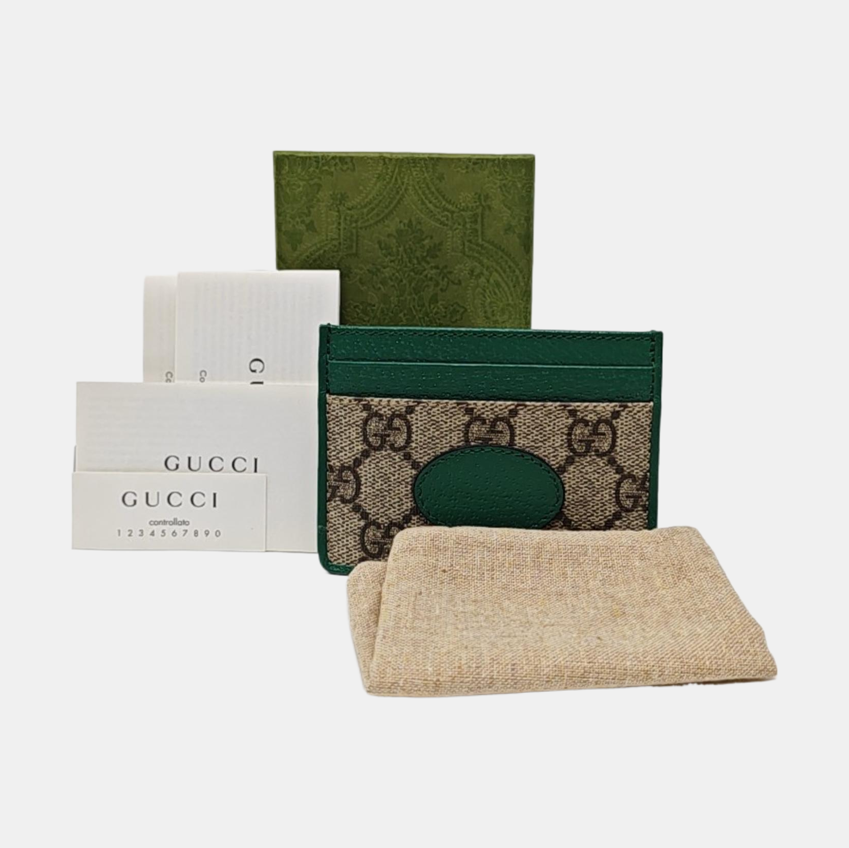 Retro Monogram Coated Canvas Green Card Holder
