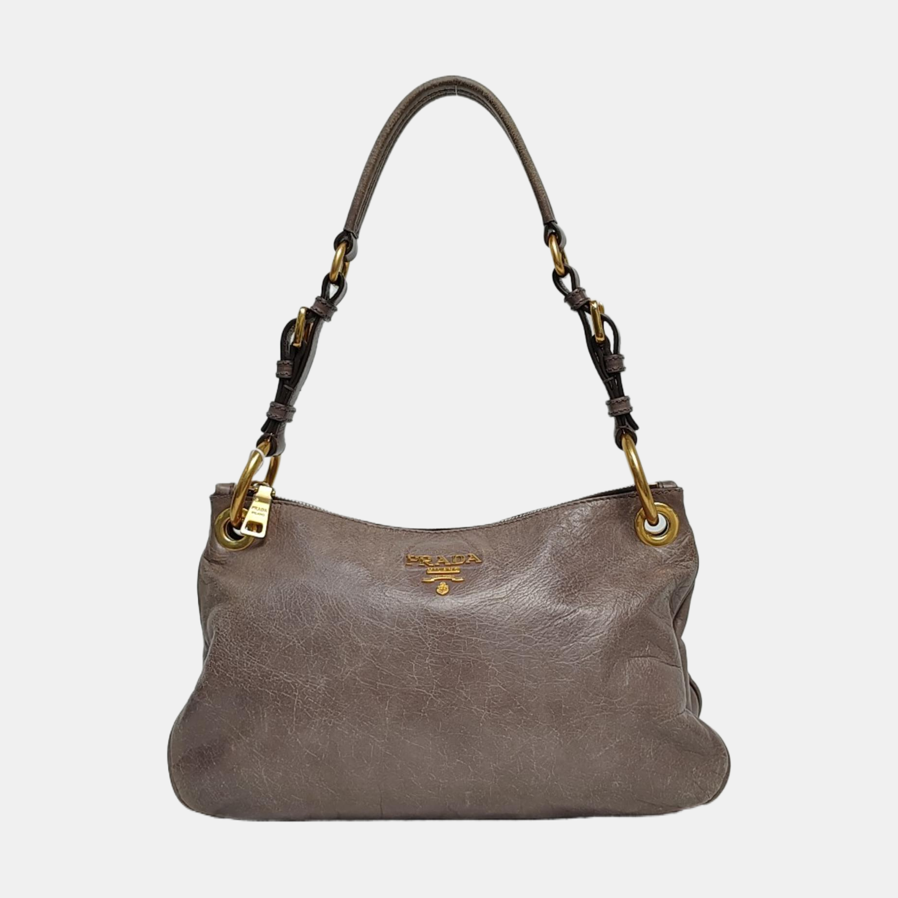 Calfskin Top Handle Bag Gray