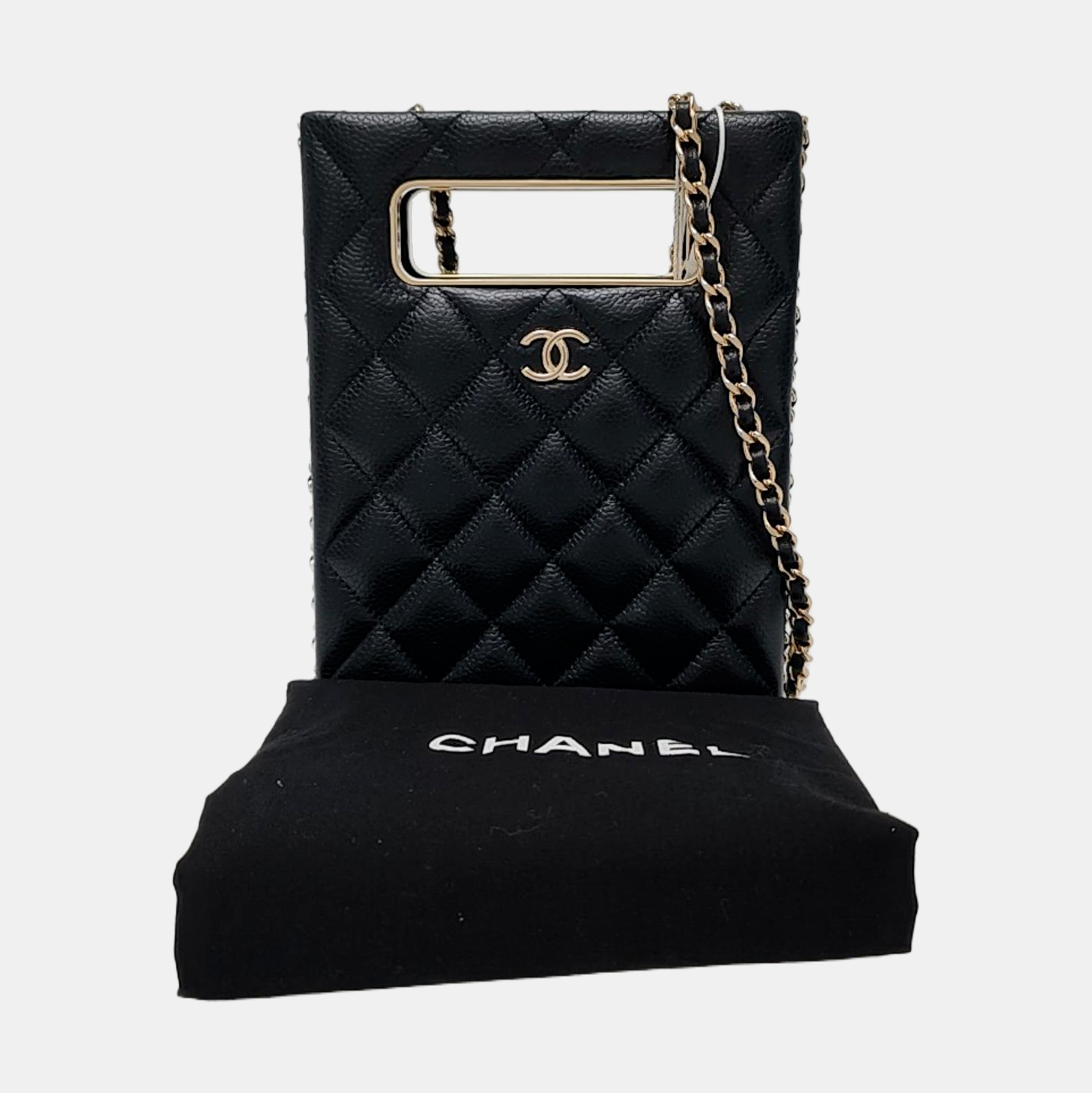 Quilted Grained Calfskin Black